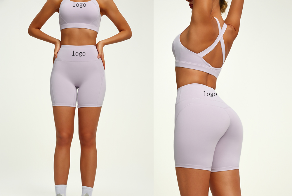 Wholesale Custom Logo 2 PCS Tummy Control Sportswear Set Seamless Cross Back Yoga Tops Sports Yoga Pants for Women