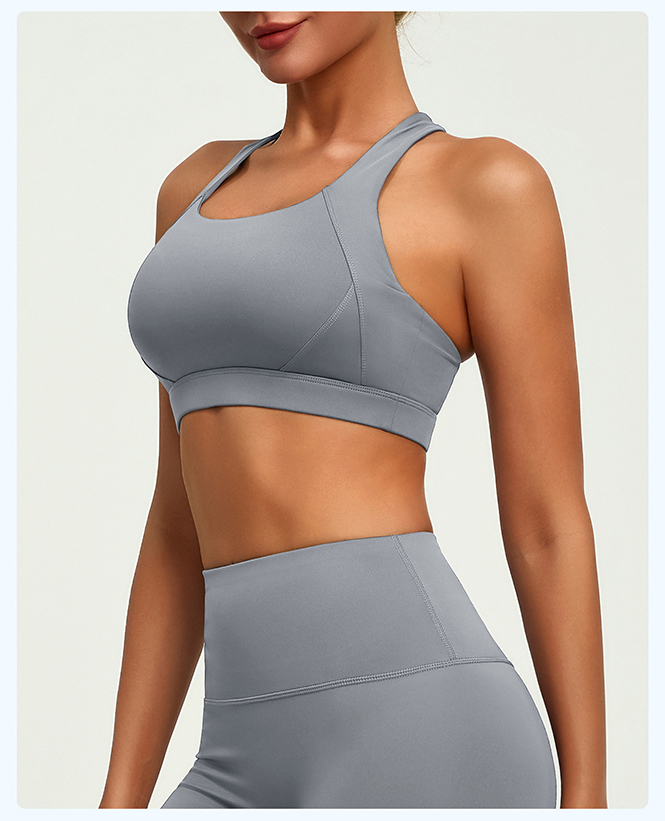 Wholesale Custom Logo 2 PCS Tummy Control Sportswear Set Seamless Cross Back Yoga Tops Scrunch Sports Yoga Pants for Women