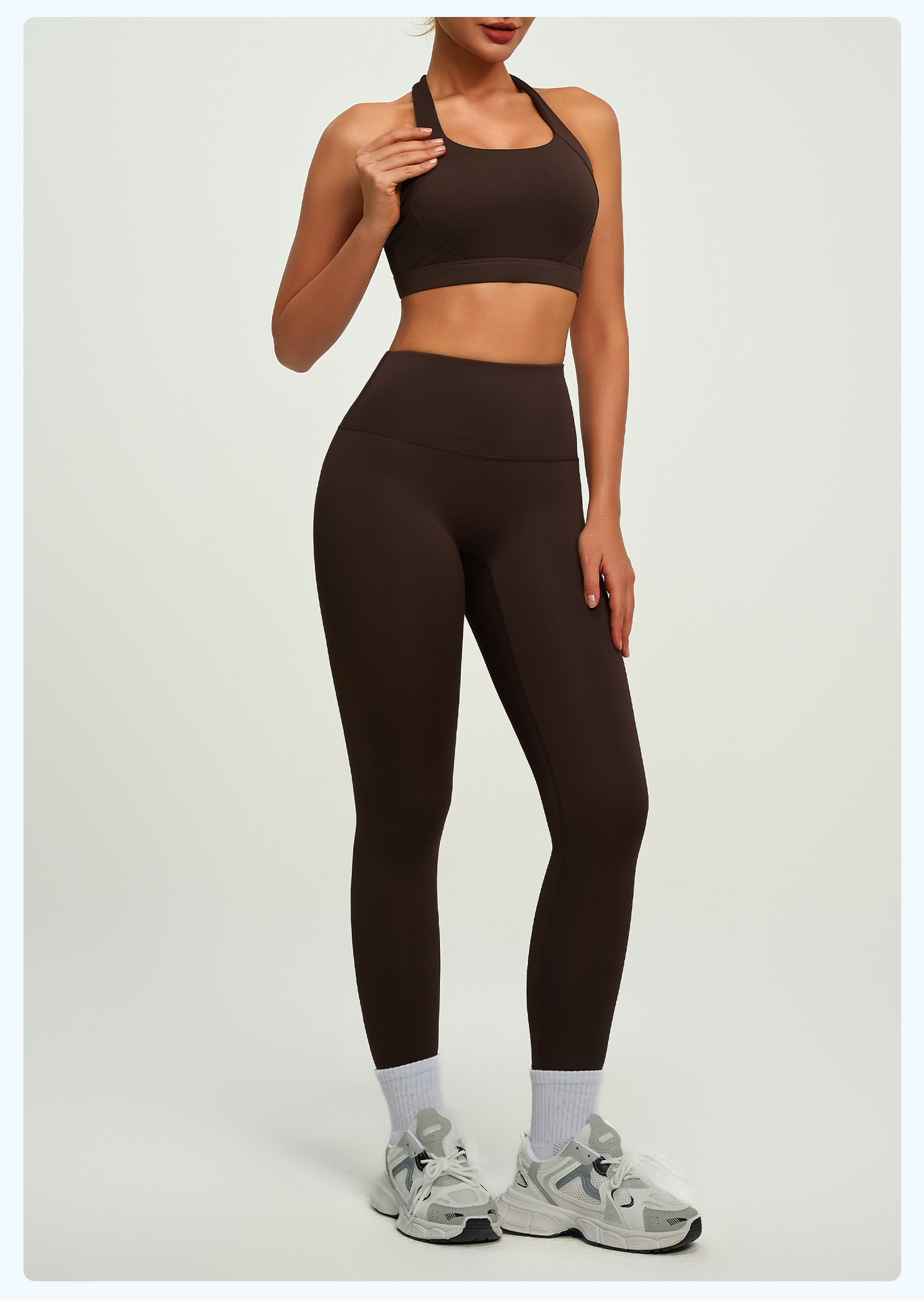Wholesale Custom Logo 2 PCS Tummy Control Sportswear Set Seamless Cross Back Yoga Tops Scrunch Butt Workout Leggings for Women
