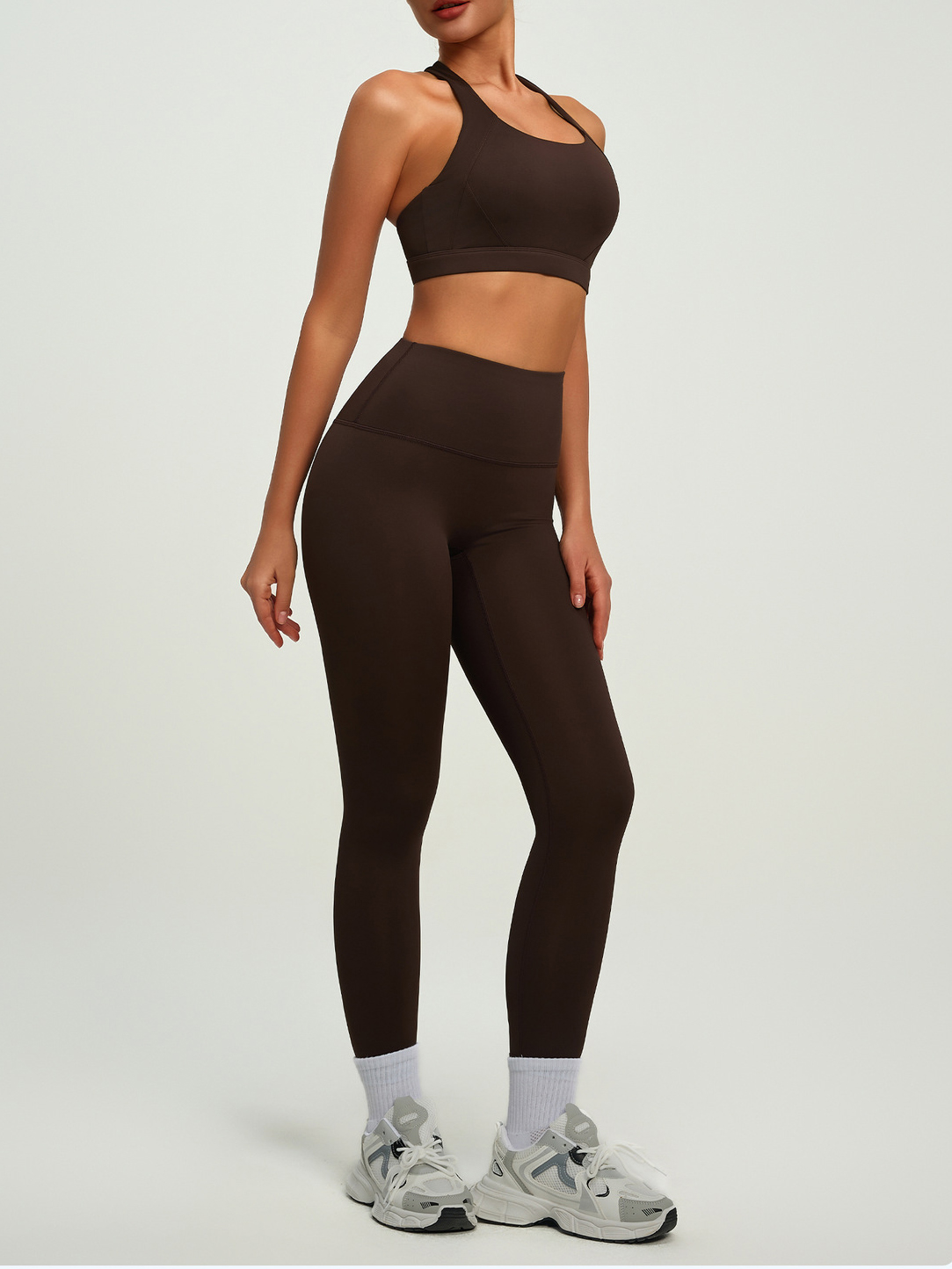 Wholesale Custom Logo 2 PCS Tummy Control Sportswear Set Seamless Cross Back Yoga Tops Scrunch Butt Workout Leggings for Women