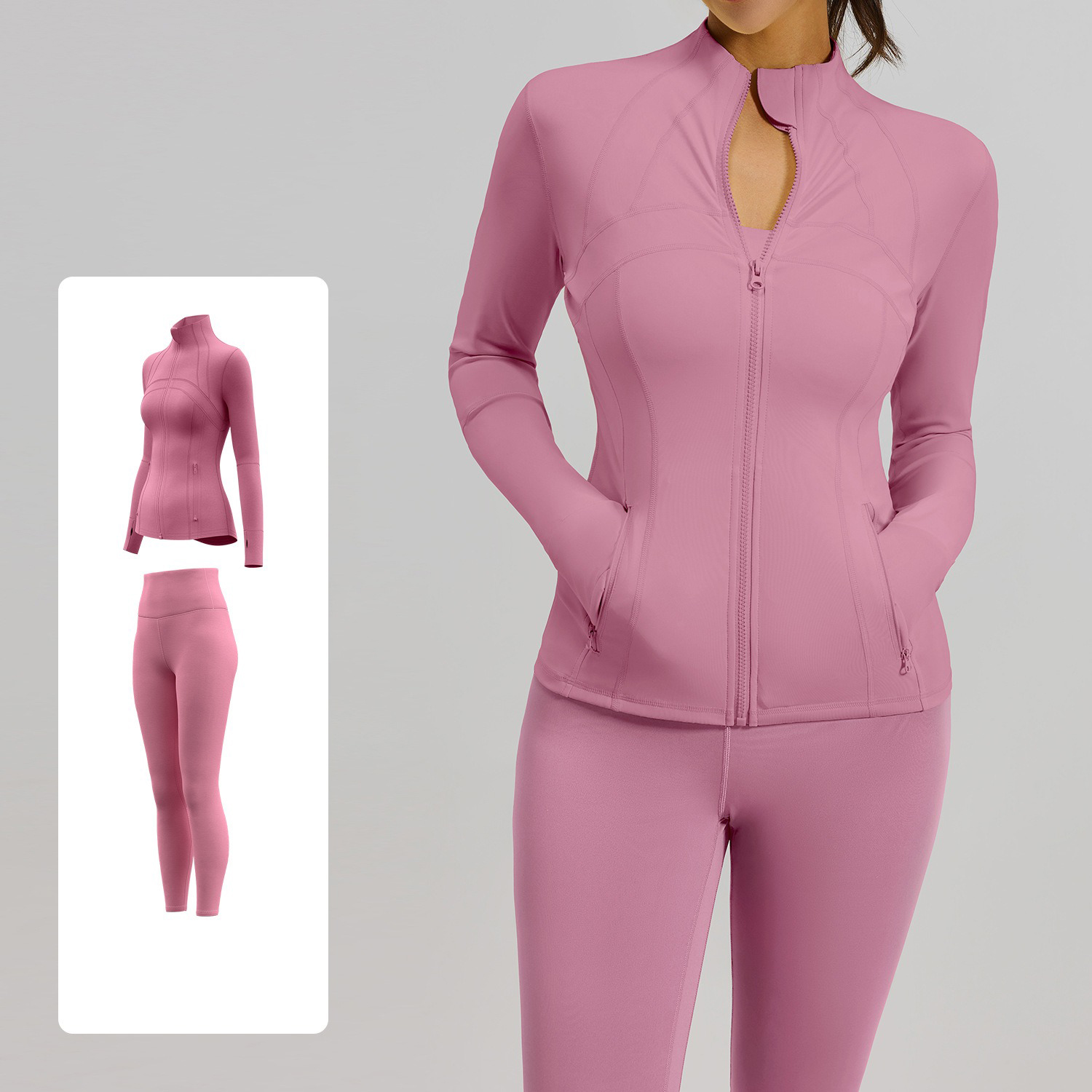 Wholesale New Comfortable Zipper Slim Jackets 2pcs Sport Wear Set High Waist Flare Pants for Women Gym Fitness Yoga Sets