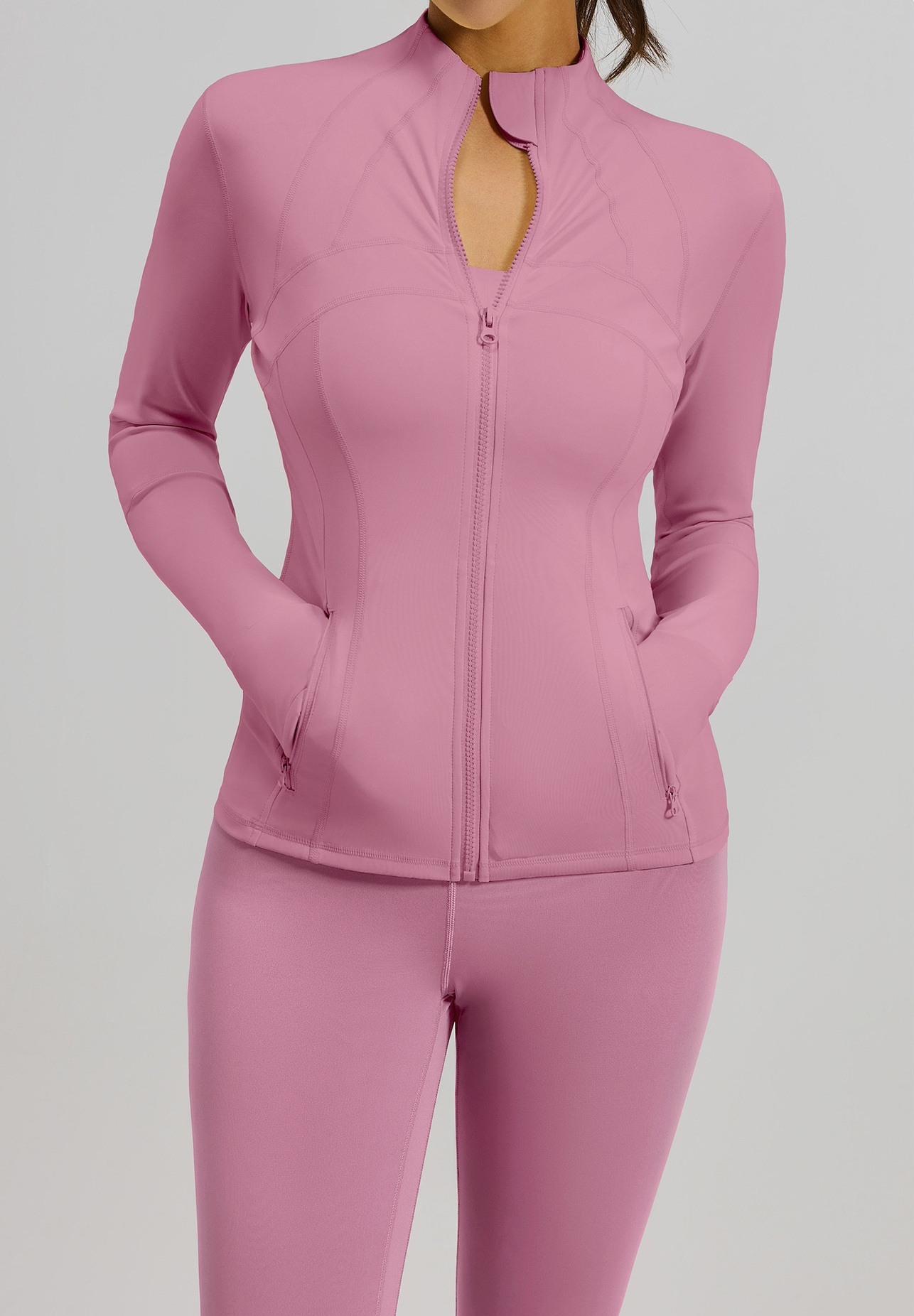 Wholesale New Comfortable Zipper Slim Jackets 2pcs Sport Wear Set High Waist Flare Pants for Women Gym Fitness Yoga Sets