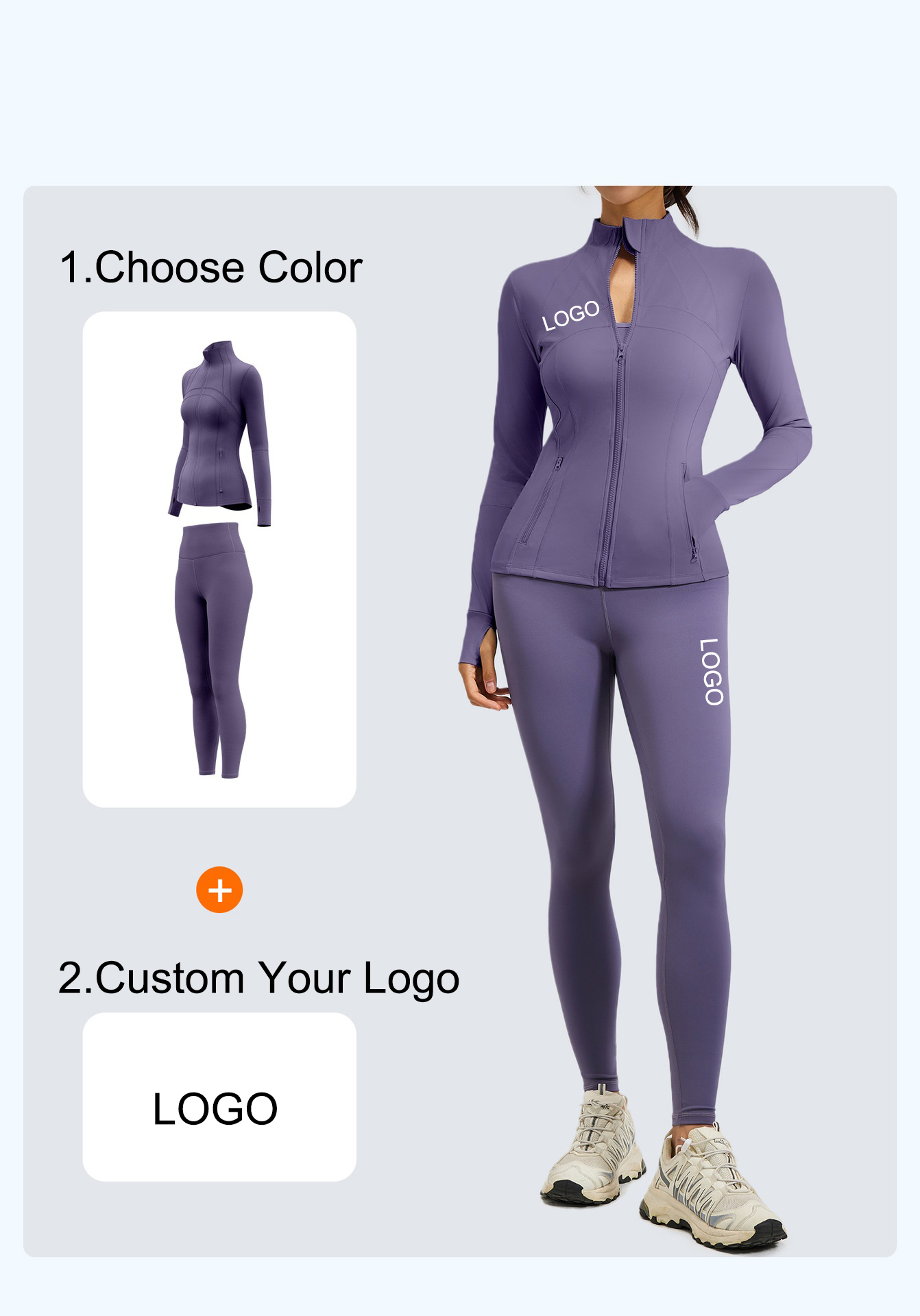 Wholesale 2 Pieces Set Yoga OEM Sport Pants Stand-up Collar Jacket and Pants and Coats Yoga Suit Slim-fit Sets for Women
