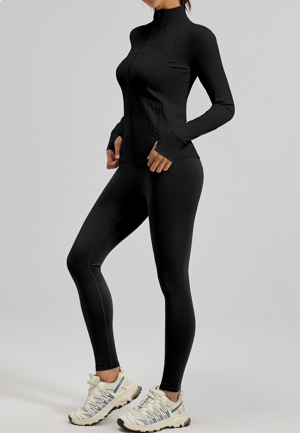 Factory Hot Deal 2 Piece Yoga Set Zipper Jacket Yoga Tops Butt Lift Pants Women Fitness Seamless Breathable Workout Yoga Sets