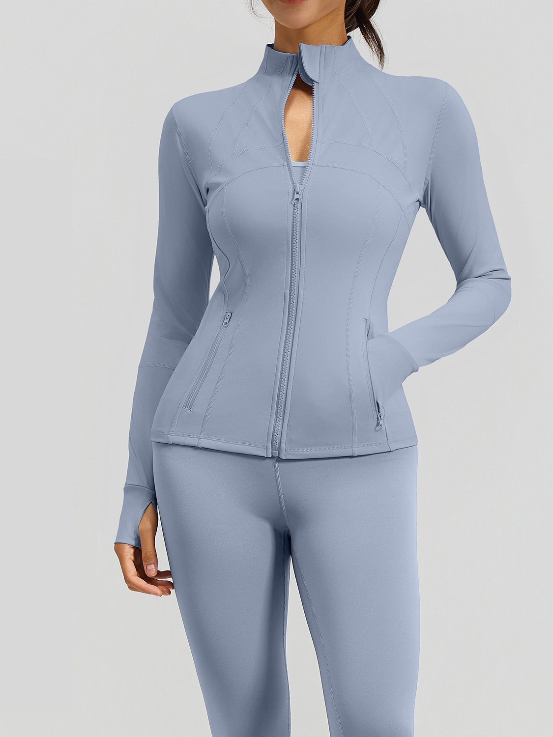 Women's Full Zipper Jacket Sports Wear Butt Lift Flare Leggings Pants 2 Piece Set Yoga Gym Set Custom Logo Print Wholesale