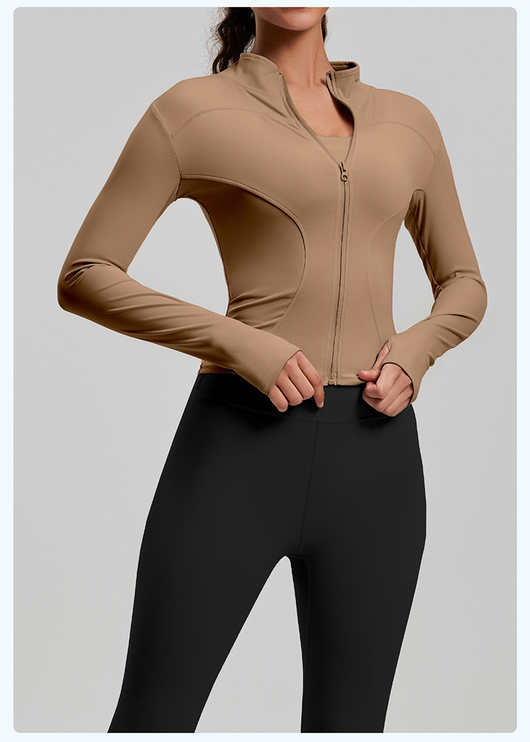High Elastic Yoga Leggings and Jacket Set Women's Custom Fitness Sorts Wear Seamless Full-zip Long-sleeved Yoga Top Sportswear