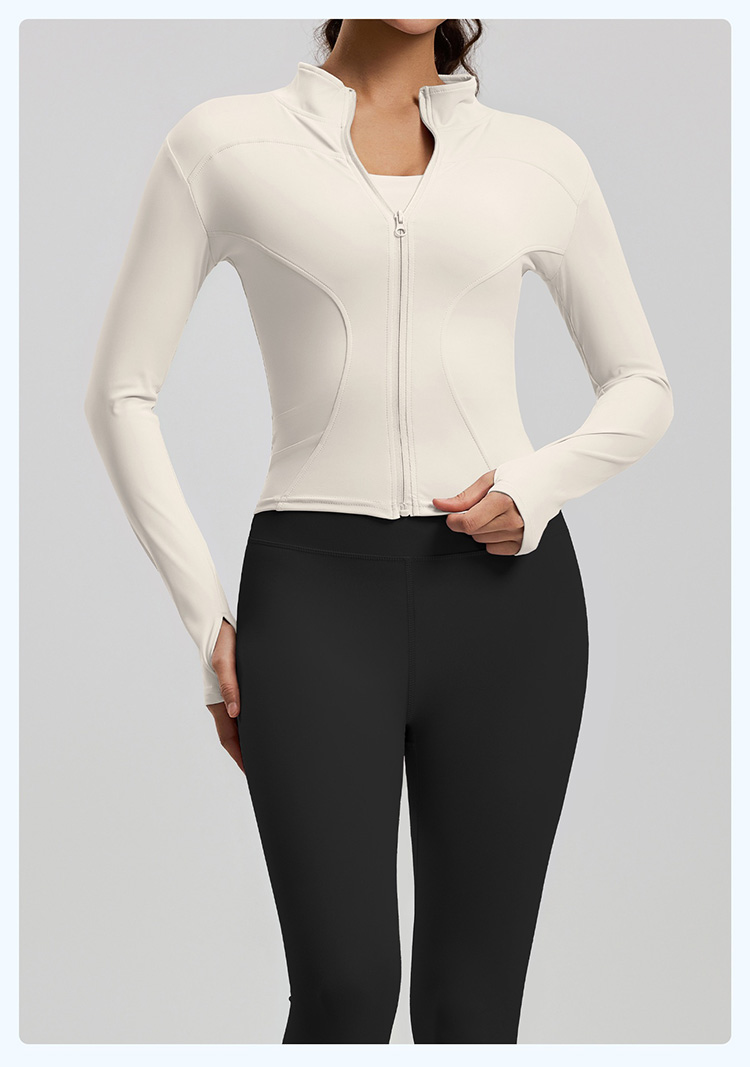 Hot Sale Solid Color Custom Logo Four-way Stretch Yoga Leggings and Jacket Women's Fitness Wear SeamlessSportswear 2-piece Set