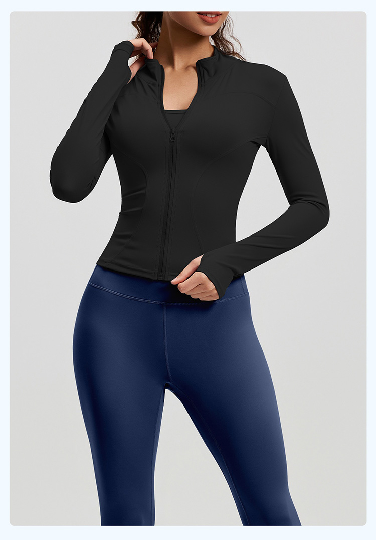 Wholesale Solid Color High-waist Yoga Pants and Jacket Womens Custom Fitness Wear Seamless Long-sleeved Sportswear 2-piece Set