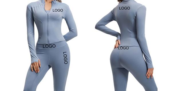Wholesale Solid Color High-waist Yoga Pants and Jacket Womens Custom Fitness Wear Seamless Long-sleeved Sportswear 2-piece Set