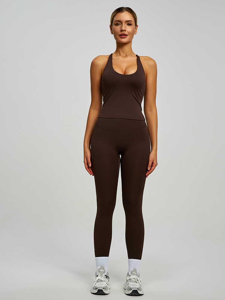 #JYJB022+#JYJK026 Yojaflex Coffee Women's Yoga Set 2 Pieces
