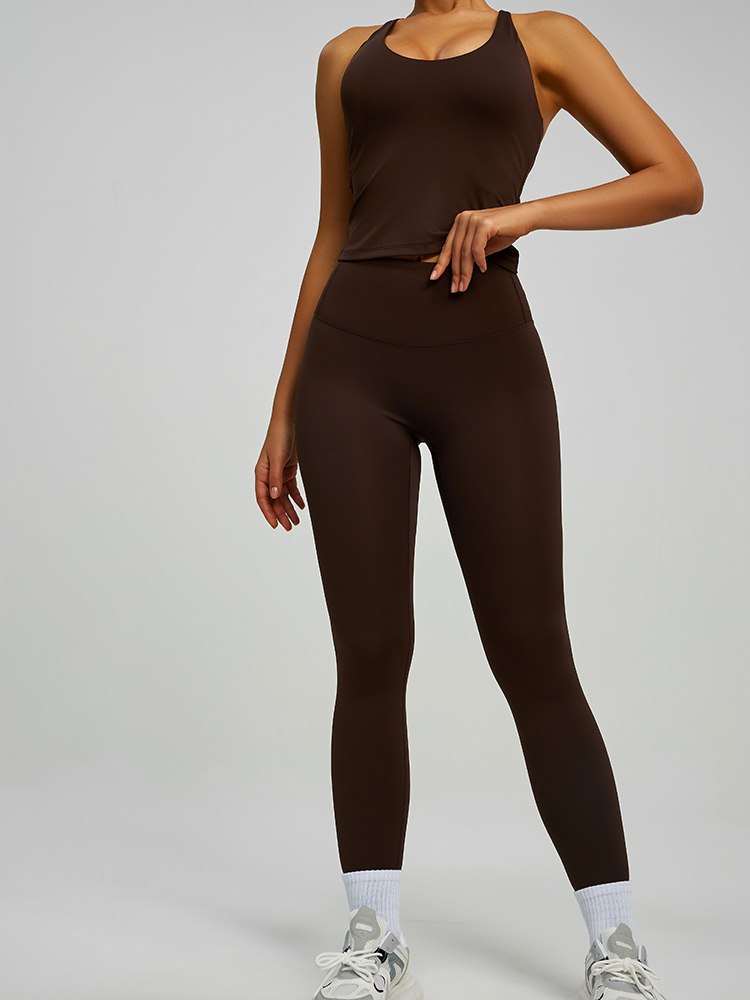 #JYJB022+#JYJK026 Yojaflex Coffee Women's Yoga Set 2 Pieces