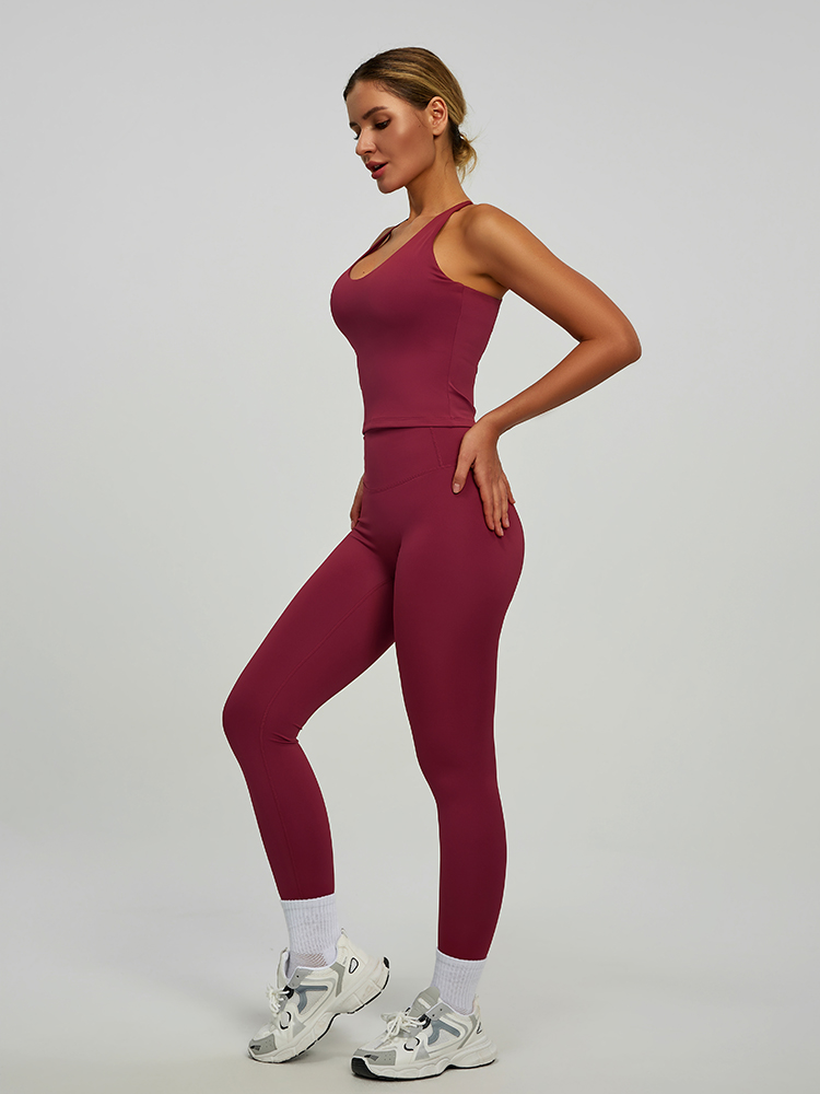 JYJB022 Yojaflex Dark Red Women's Yoga Sports Bra