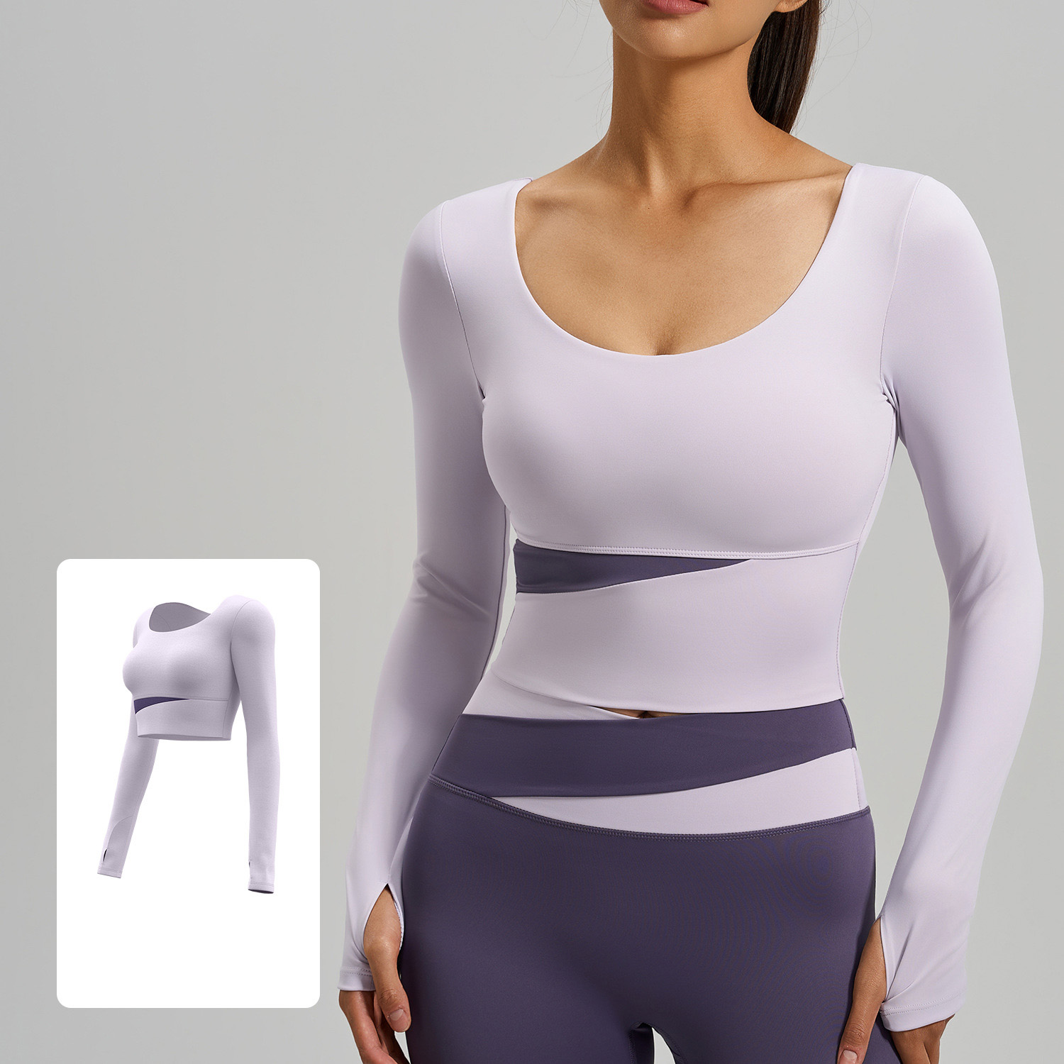 Color-Block Yoga Wear Naked-Feel Form-Fitting Slimming Ideal For Pilates And Fitness 7 Colors YFJYMC023