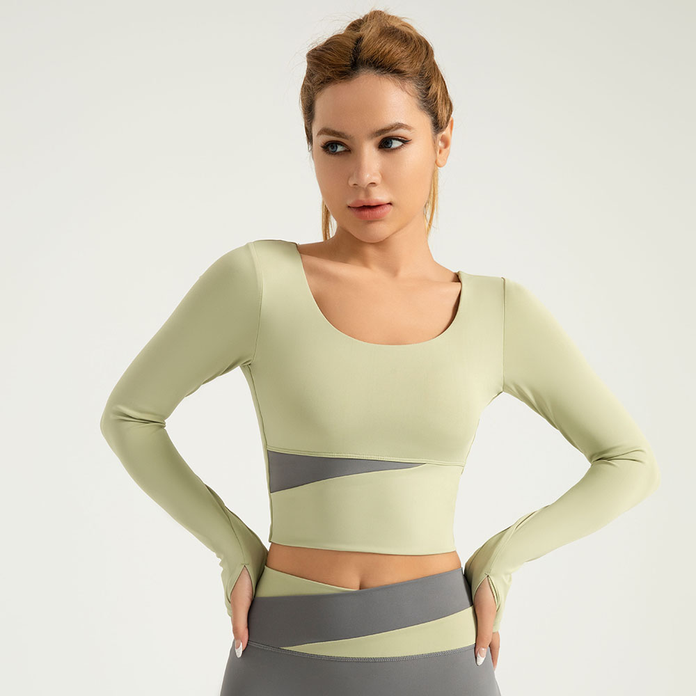 Color-Block Yoga Wear Naked-Feel Form-Fitting Slimming Ideal For Pilates And Fitness 7 Colors YFJYMC023