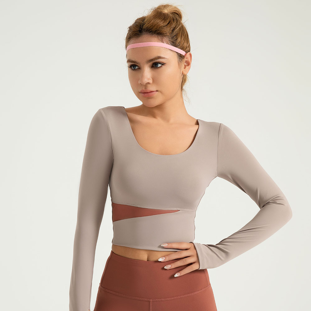 Color-Block Yoga Wear Naked-Feel Form-Fitting Slimming Ideal For Pilates And Fitness 7 Colors YFJYMC023