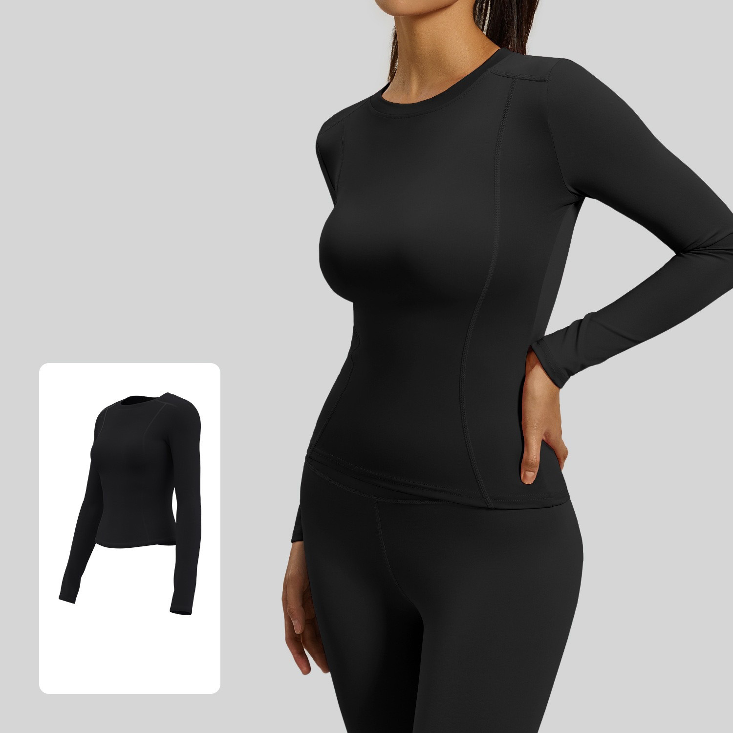 Round Neck Slim-Fit Form-Fitting Long-Sleeve Yoga Top 8 Colors YFJYMC220