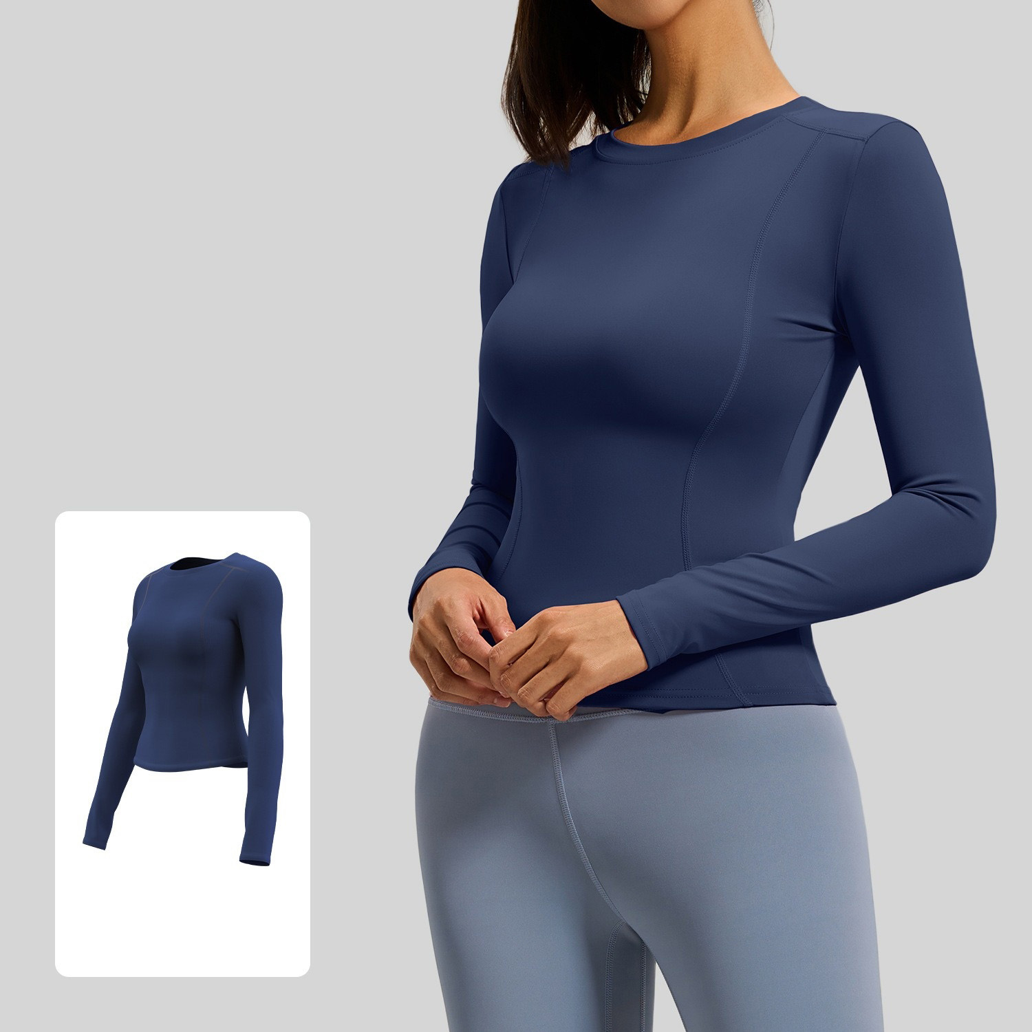 Round Neck Slim-Fit Form-Fitting Long-Sleeve Yoga Top 8 Colors YFJYMC220