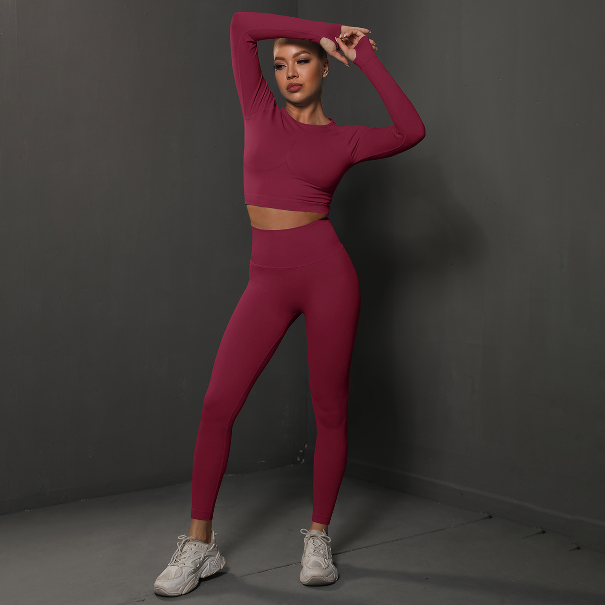 Women Crew Neck Twist Front Long Sleeve 