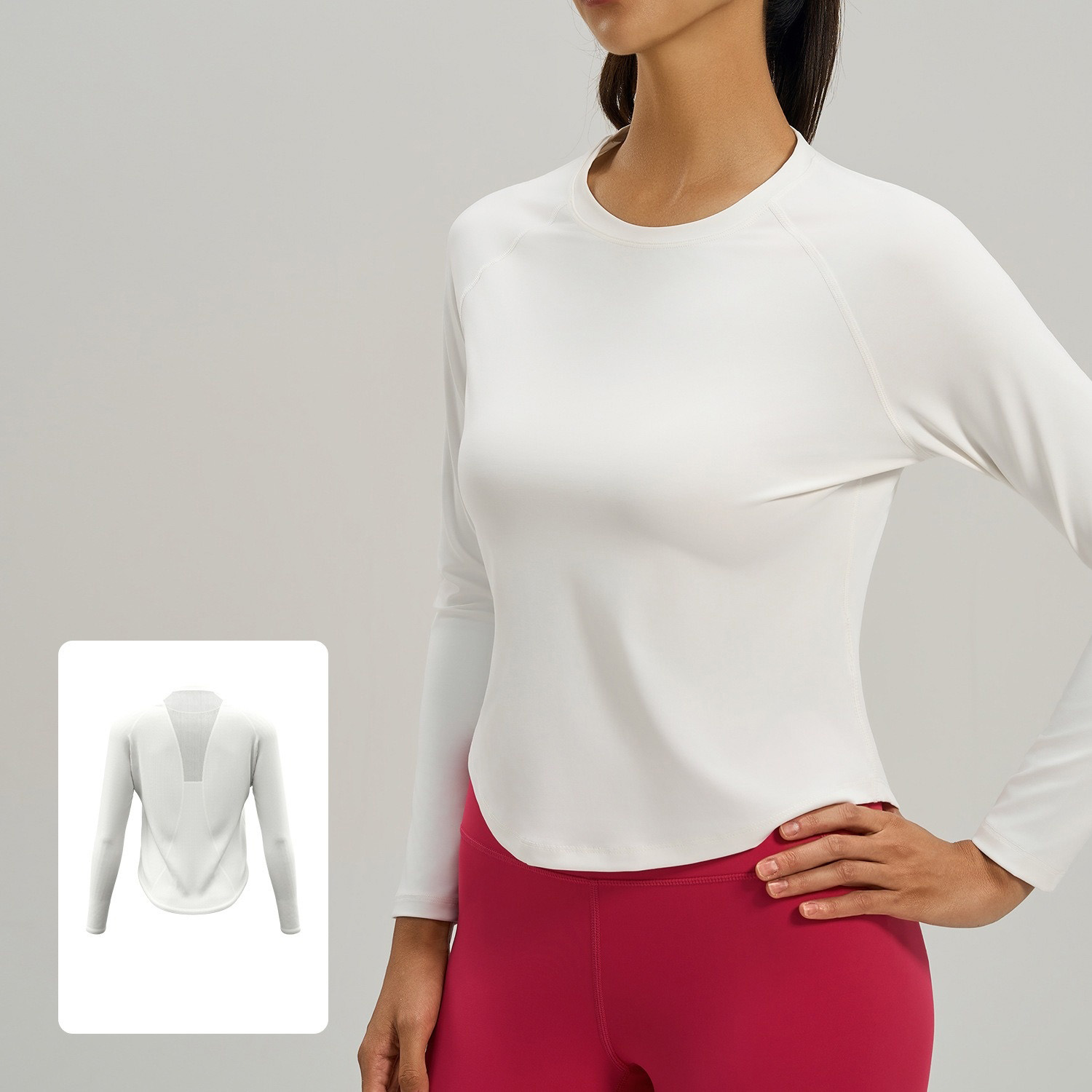 Loose-Fit Long-Sleeve Sports T-Shirt With Mesh Back 5 Colors YFJYWC024