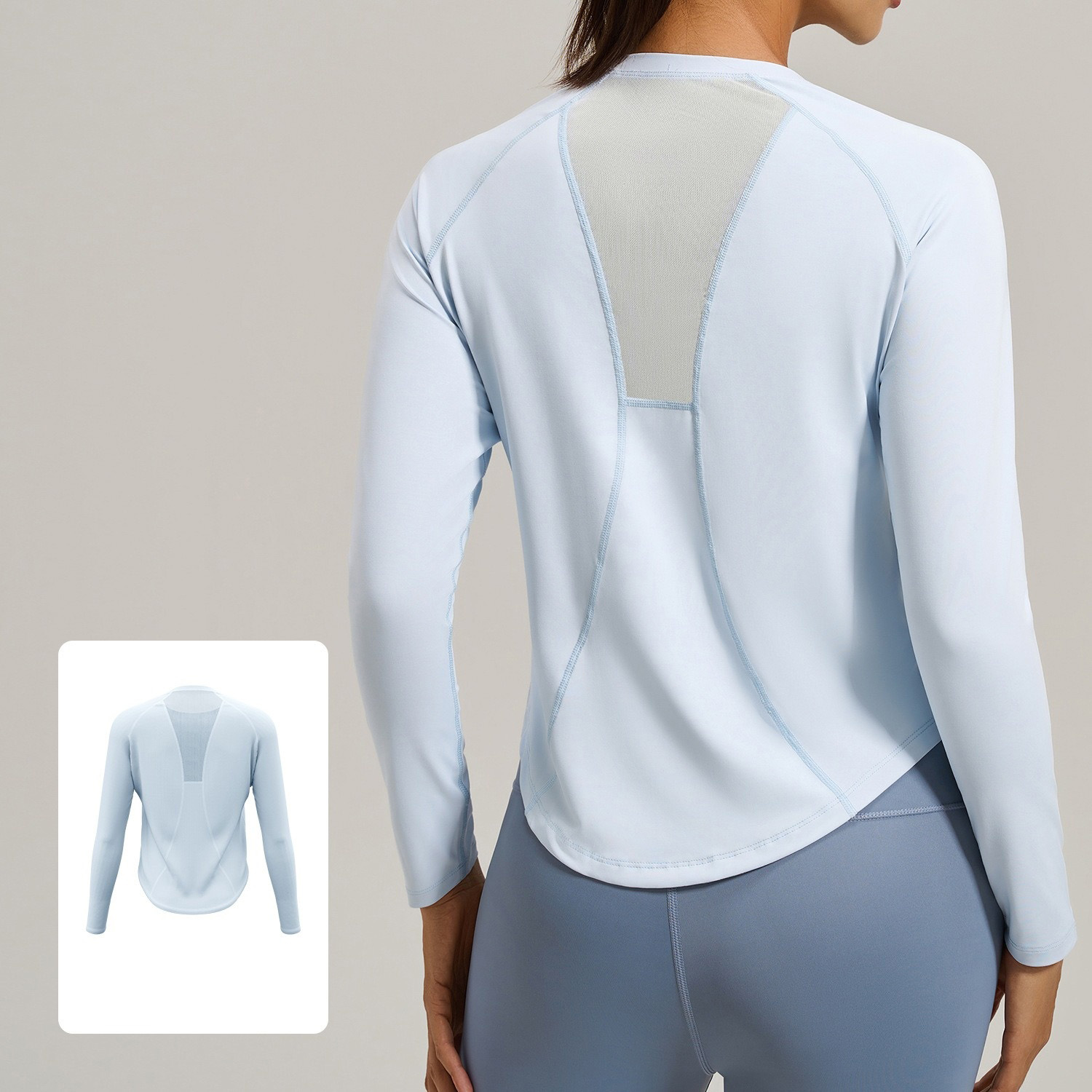 Loose-Fit Long-Sleeve Sports T-Shirt With Mesh Back 5 Colors YFJYWC024