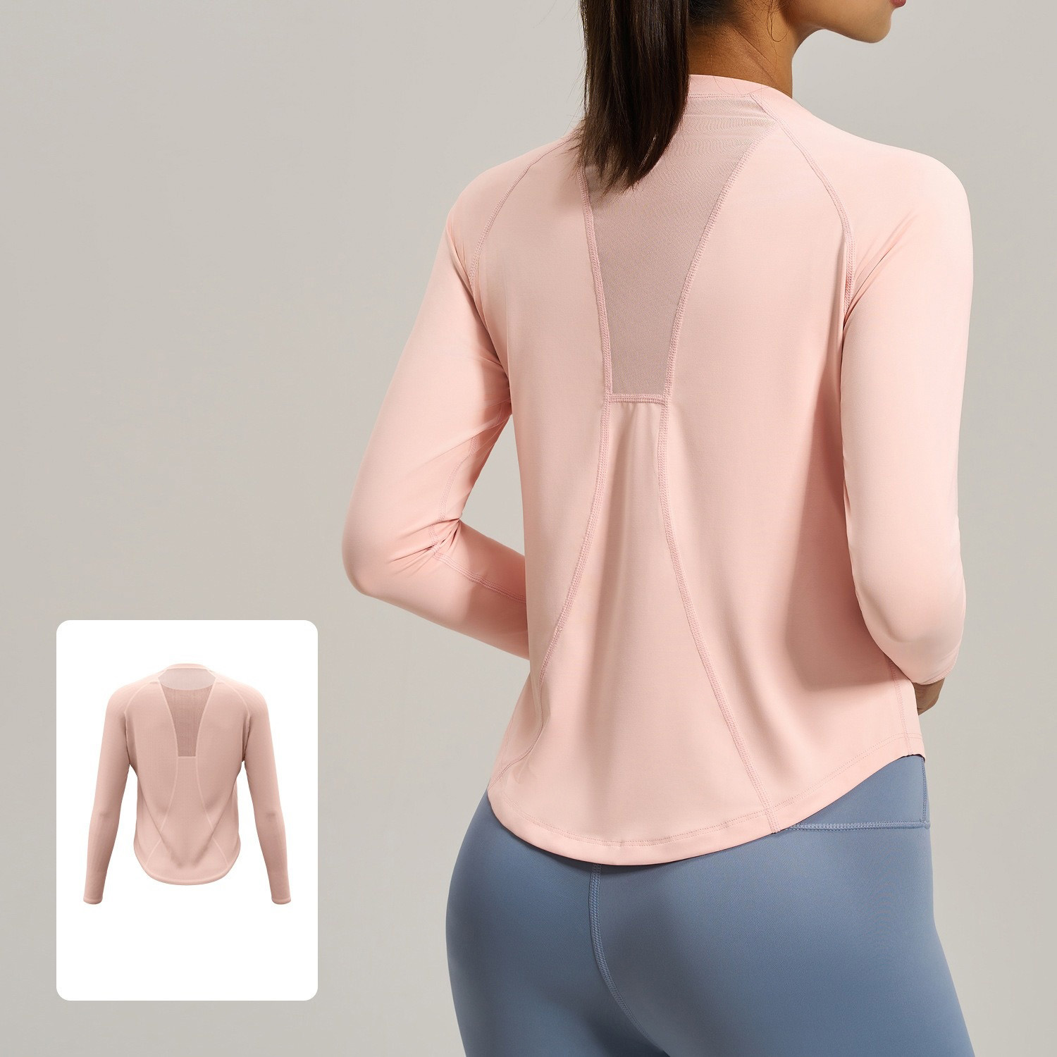 Loose-Fit Long-Sleeve Sports T-Shirt With Mesh Back 5 Colors YFJYWC024