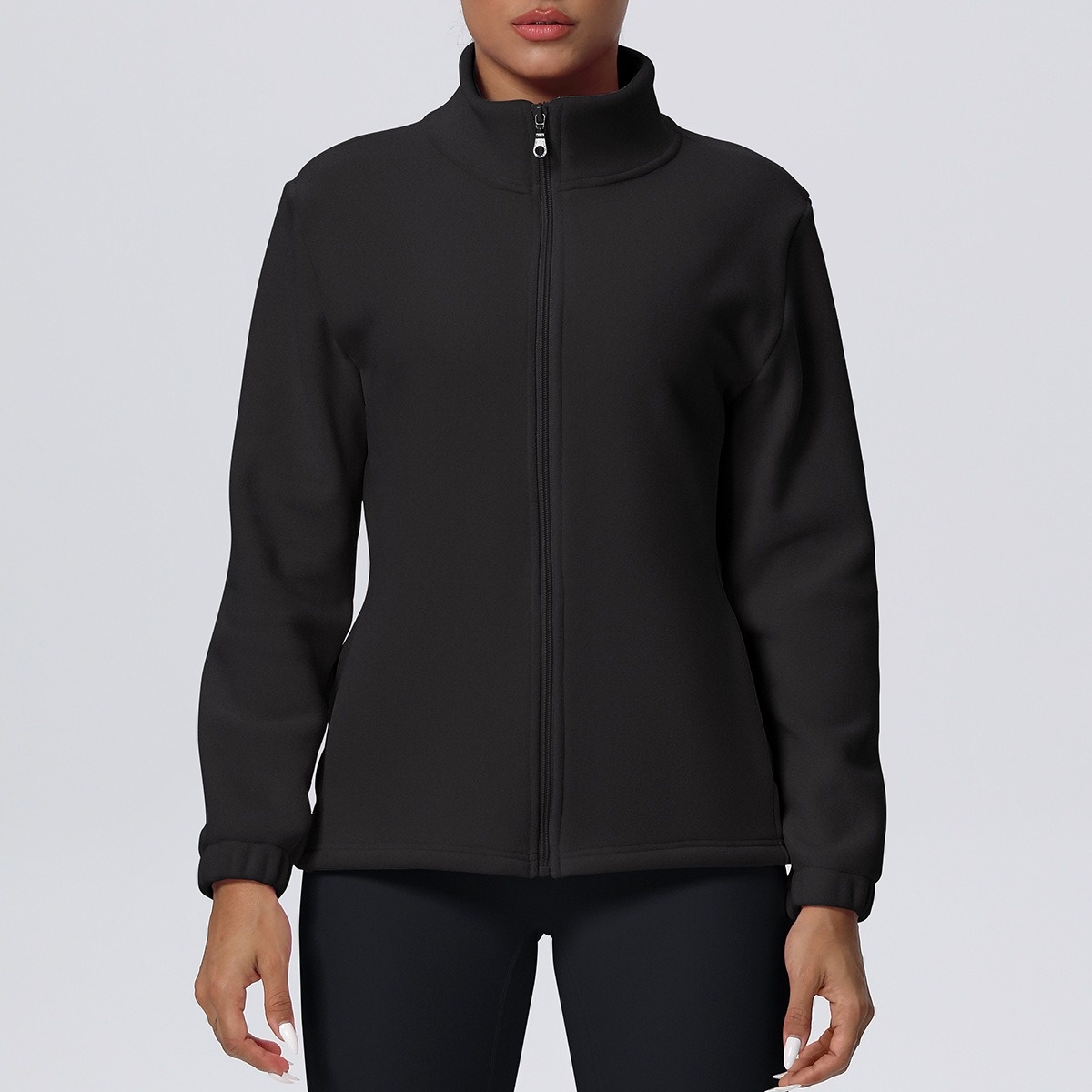 Fleece-Lined Casual Sports Jacket With Stand-Up Collar Zipper And Pockets 5 Colors YFYS7124