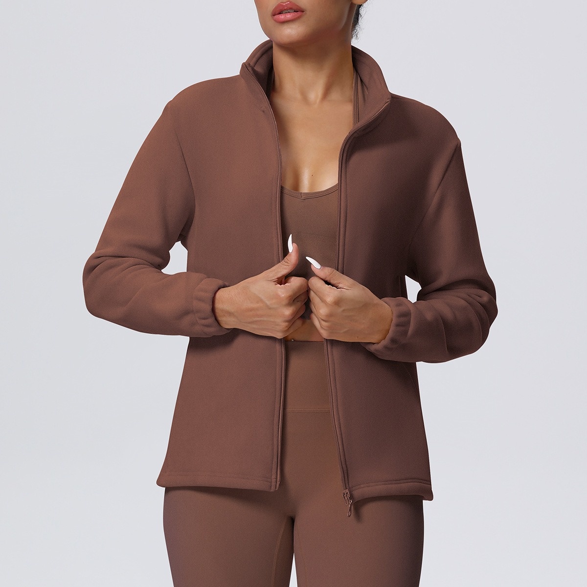 Fleece-Lined Casual Sports Jacket With S