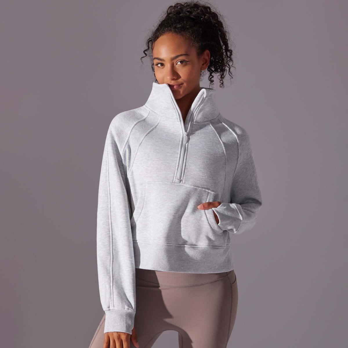 Loose Fleece-Lined Warm Yoga & Casual Sweatshirt/Jacket For Autumn And Winter 4 Colors YFYS7026