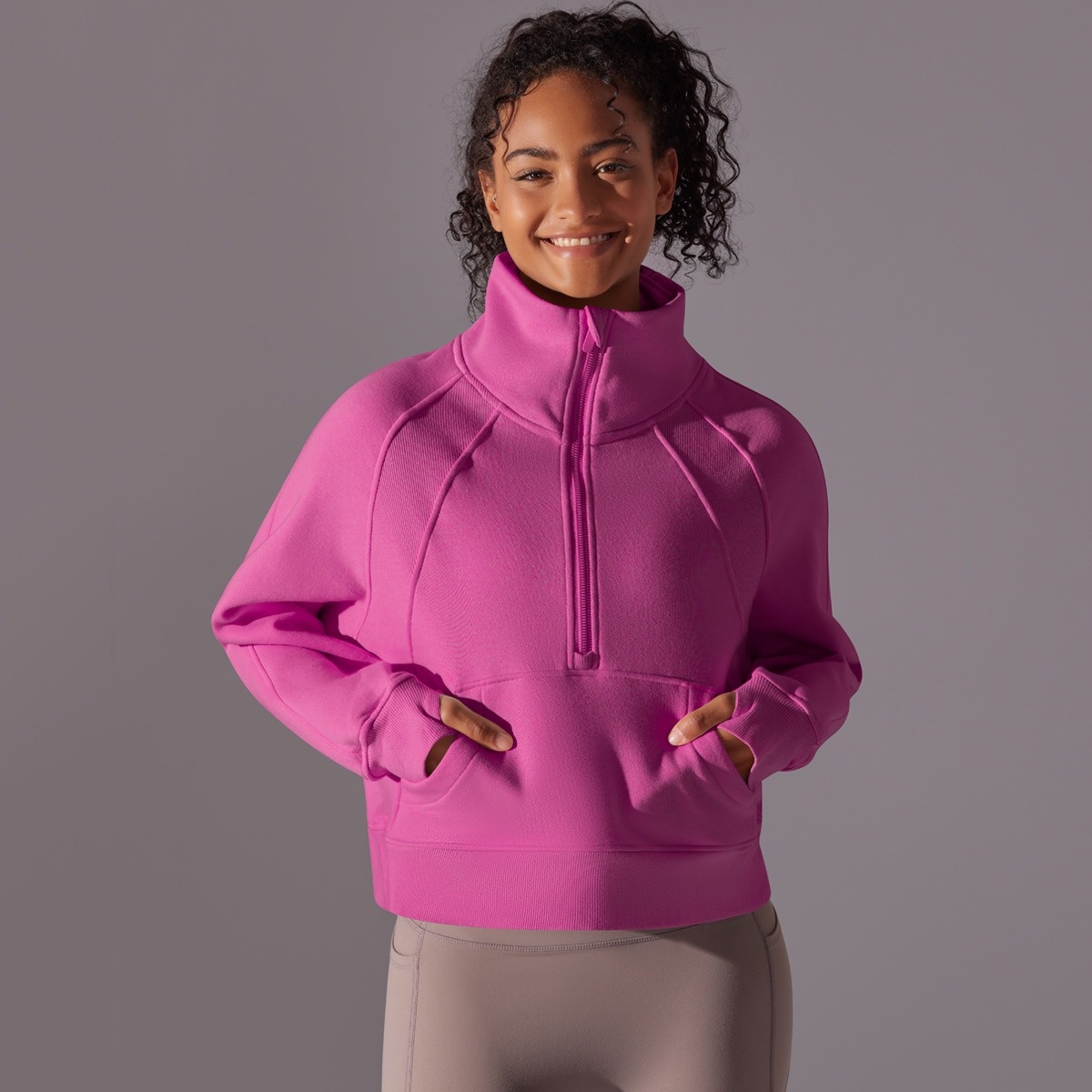 Loose Fleece-Lined Warm Yoga & Casual Sweatshirt/Jacket For Autumn And Winter 4 Colors YFYS7026