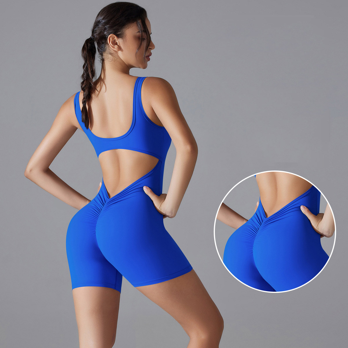 Women Square Tank Strap V Hollow Back Sh