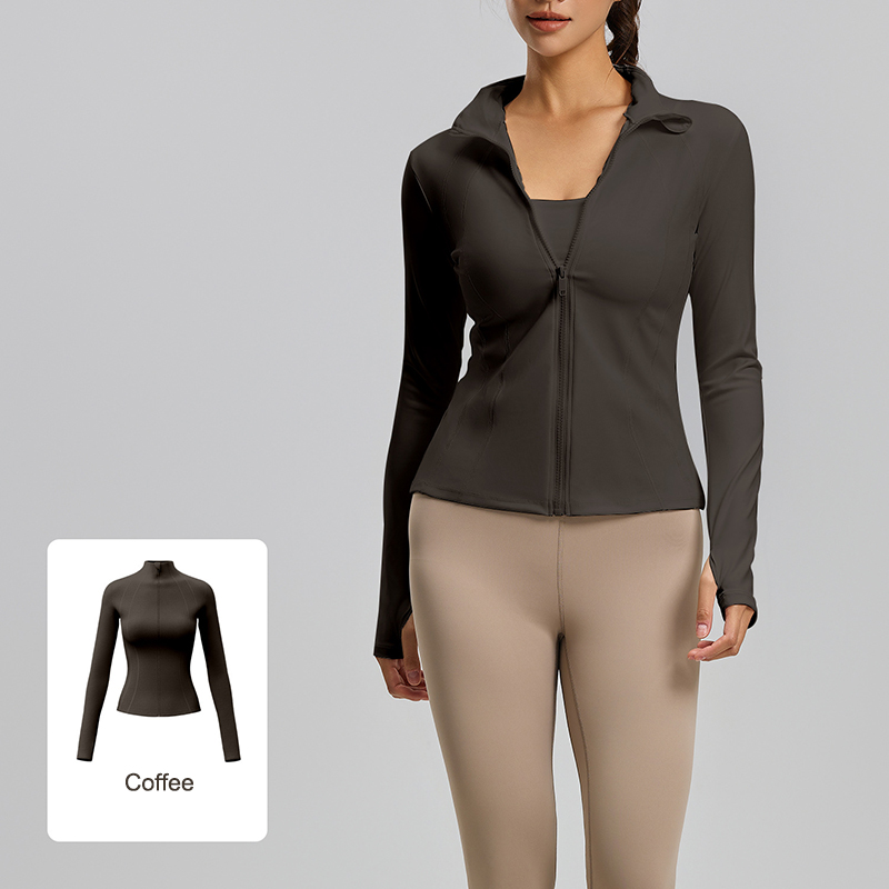 Stand-up Collar Slim-fit Breathable Yoga Top 5 Colors YFJYMW083