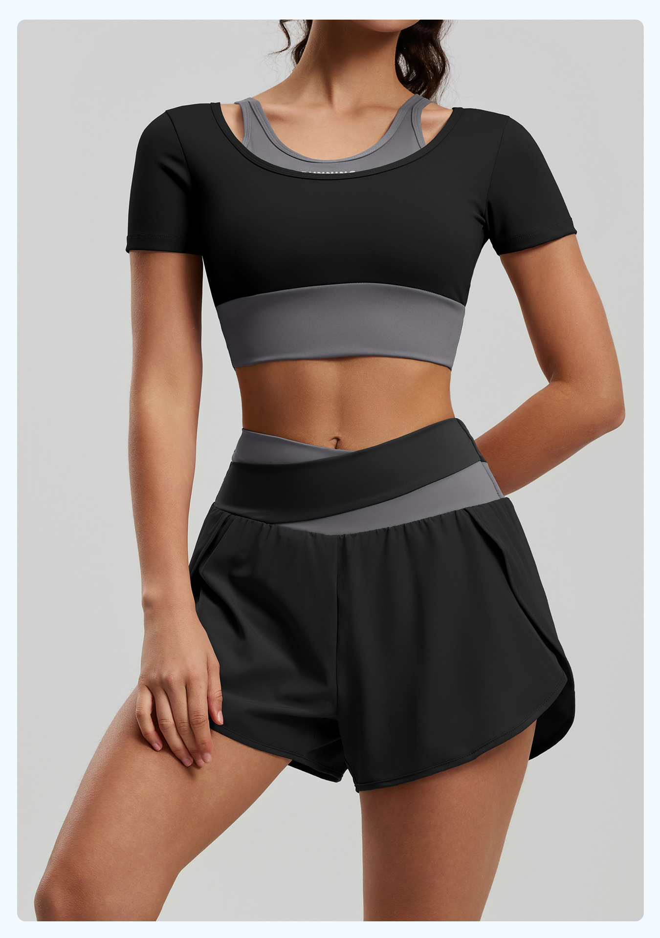 Daily Casual Matching Sport Set, Fake Tw
