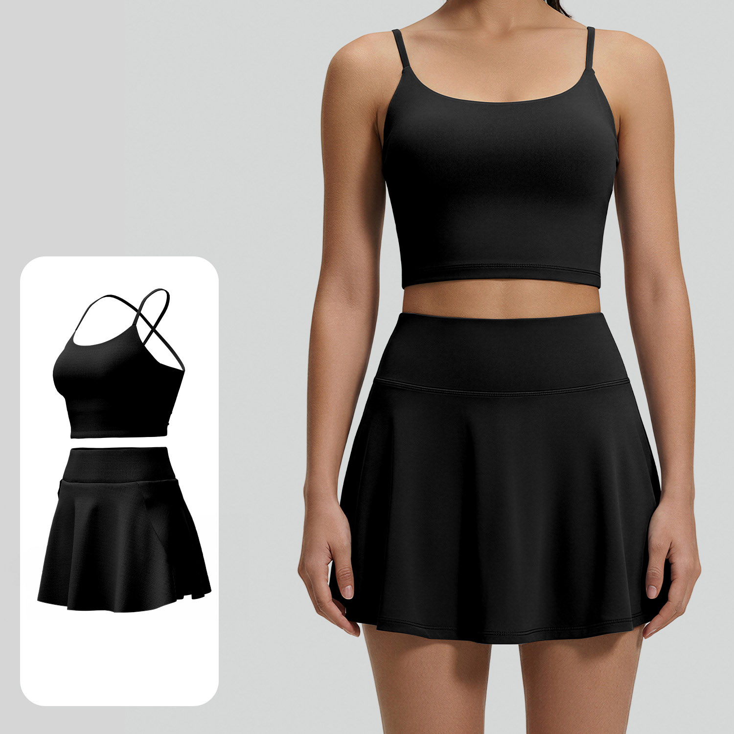 Women Crisscross Back Cami Yoga 2Pcs Set