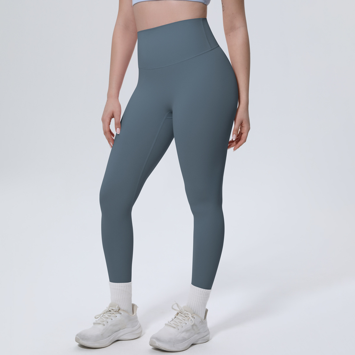 Women High Waist Naked Soft Brushed Nylon Yoga Leggings 20 Colors, Double Side Matte Tummy Control High Rise 9/10 Length Workout Running Pants, YFYS7140