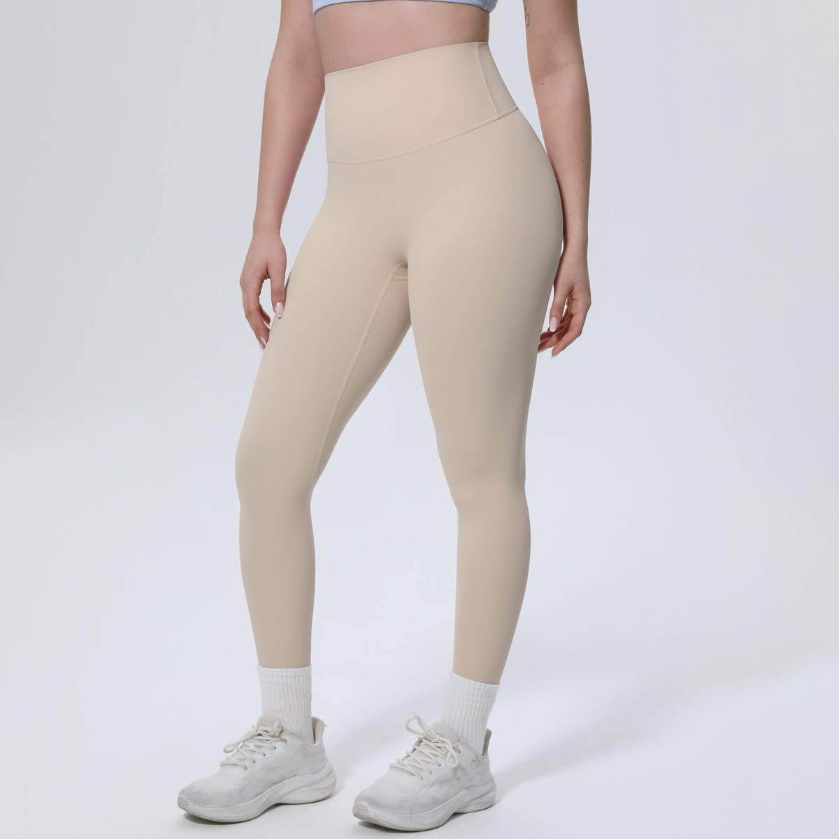 Women High Waist Naked Soft Brushed Nylon Yoga Leggings 20 Colors, Double Side Matte Tummy Control High Rise 9/10 Length Workout Running Pants, YFYS7140