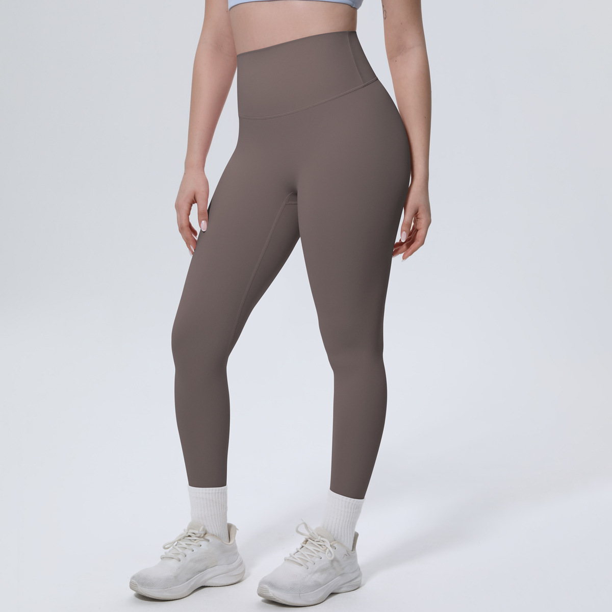 Women High Waist Naked Soft Brushed Nylon Yoga Leggings 20 Colors, Double Side Matte Tummy Control High Rise 9/10 Length Workout Running Pants, YFYS7140