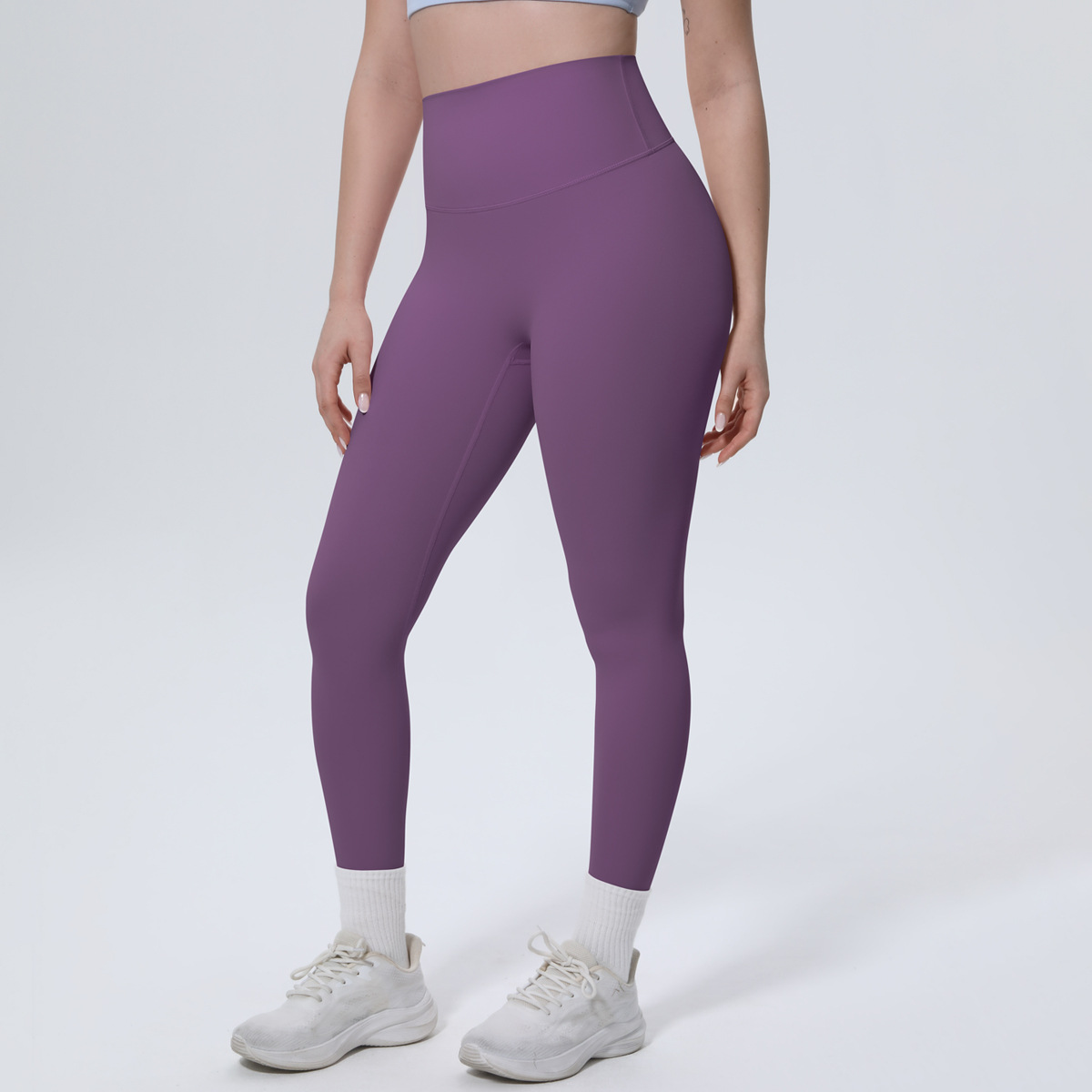 Women High Waist Naked Soft Brushed Nylon Yoga Leggings 20 Colors, Double Side Matte Tummy Control High Rise 9/10 Length Workout Running Pants, YFYS7140