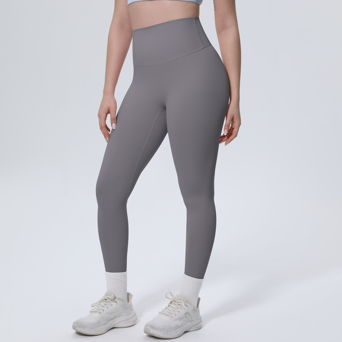 Women High Waist Naked Soft Brushed Nylon Yoga Leggings 20 Colors, Double Side Matte Tummy Control High Rise 9/10 Length Workout Running Pants, YFYS7140
