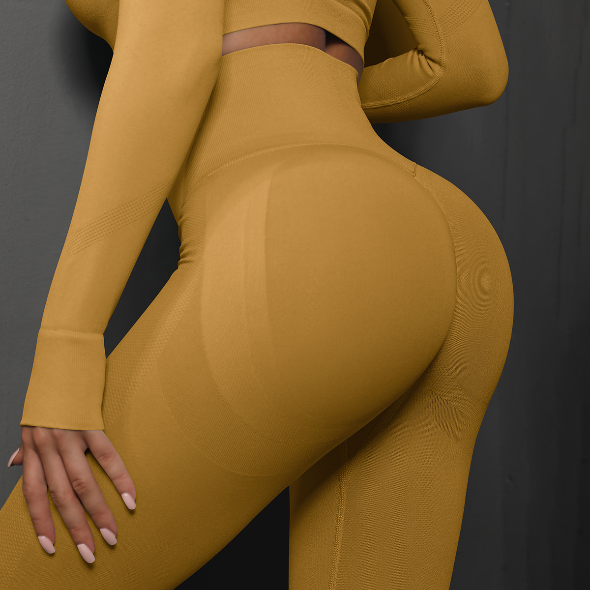 Women High Waist Seamless Smiley Peach Butt Yoga Leggings 20 Colors, Nylon High Stretch Tummy Control 9/10 Length Workout Running Fitness Pants, YFYS6600