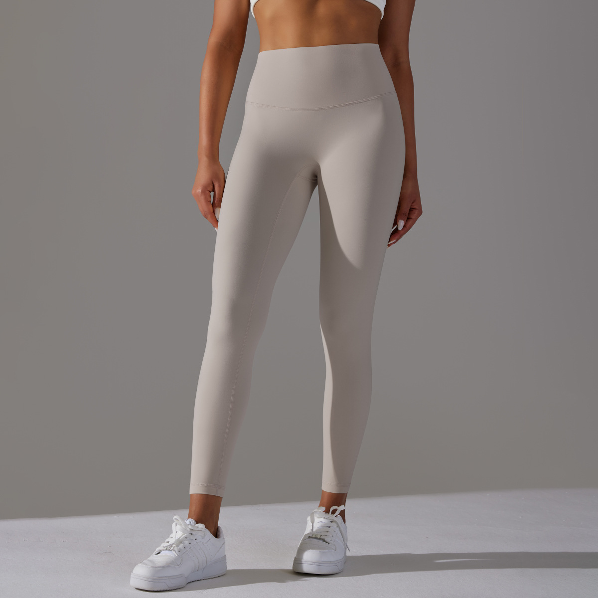 Women High Waist Crotch Seamless Double Sided Brushed Nude Soft Yoga Leggings 36 Colors, Nylon Lycra Tummy Control 9/10 Length Slim Running Fitness Pants, YFYS6618