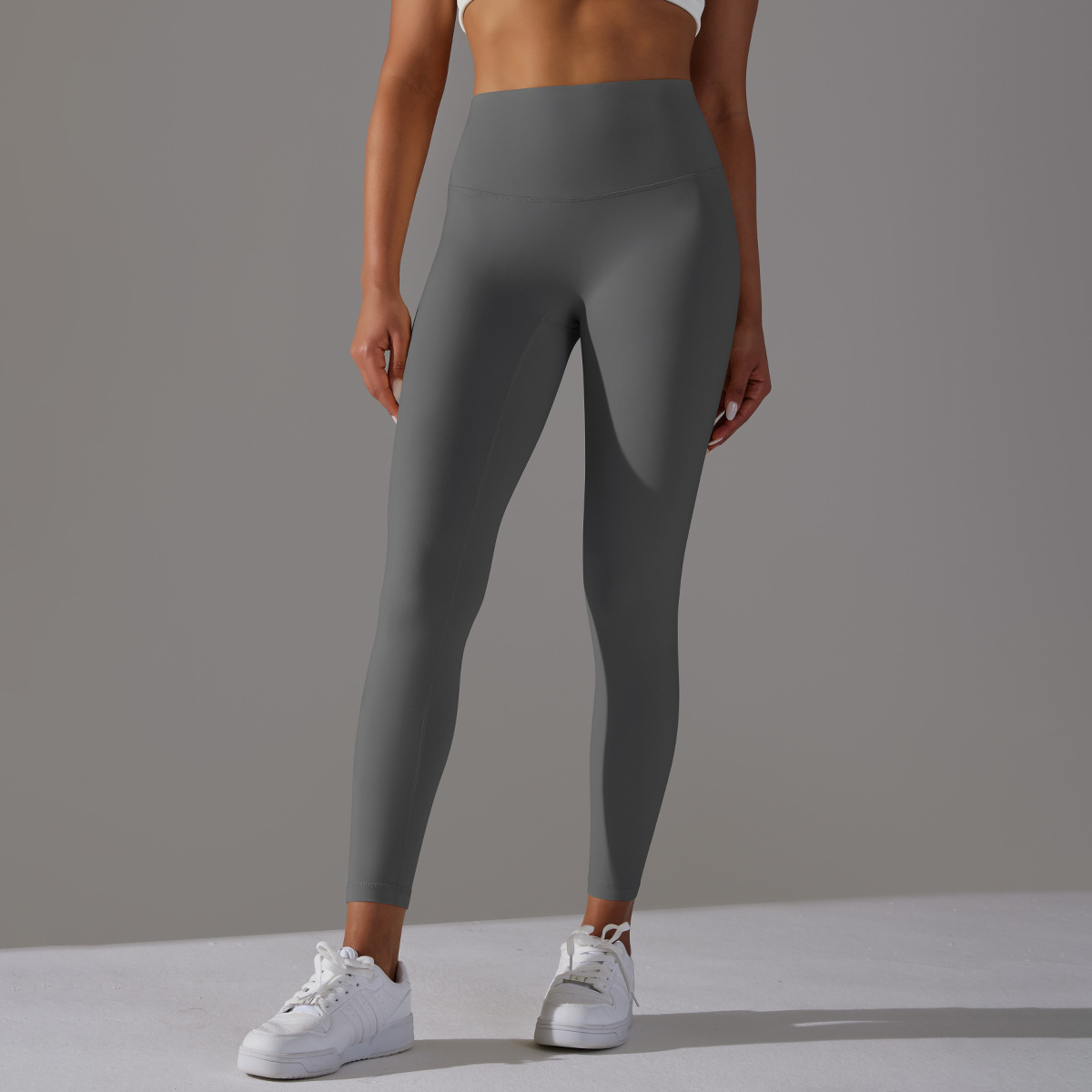 Women High Waist Crotch Seamless Double Sided Brushed Nude Soft Yoga Leggings 36 Colors, Nylon Lycra Tummy Control 9/10 Length Slim Running Fitness Pants, YFYS6618