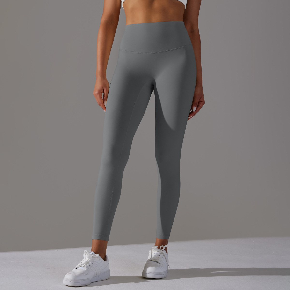 Women High Waist Crotch Seamless Double Sided Brushed Nude Soft Yoga Leggings 36 Colors, Nylon Lycra Tummy Control 9/10 Length Slim Running Fitness Pants, YFYS6618