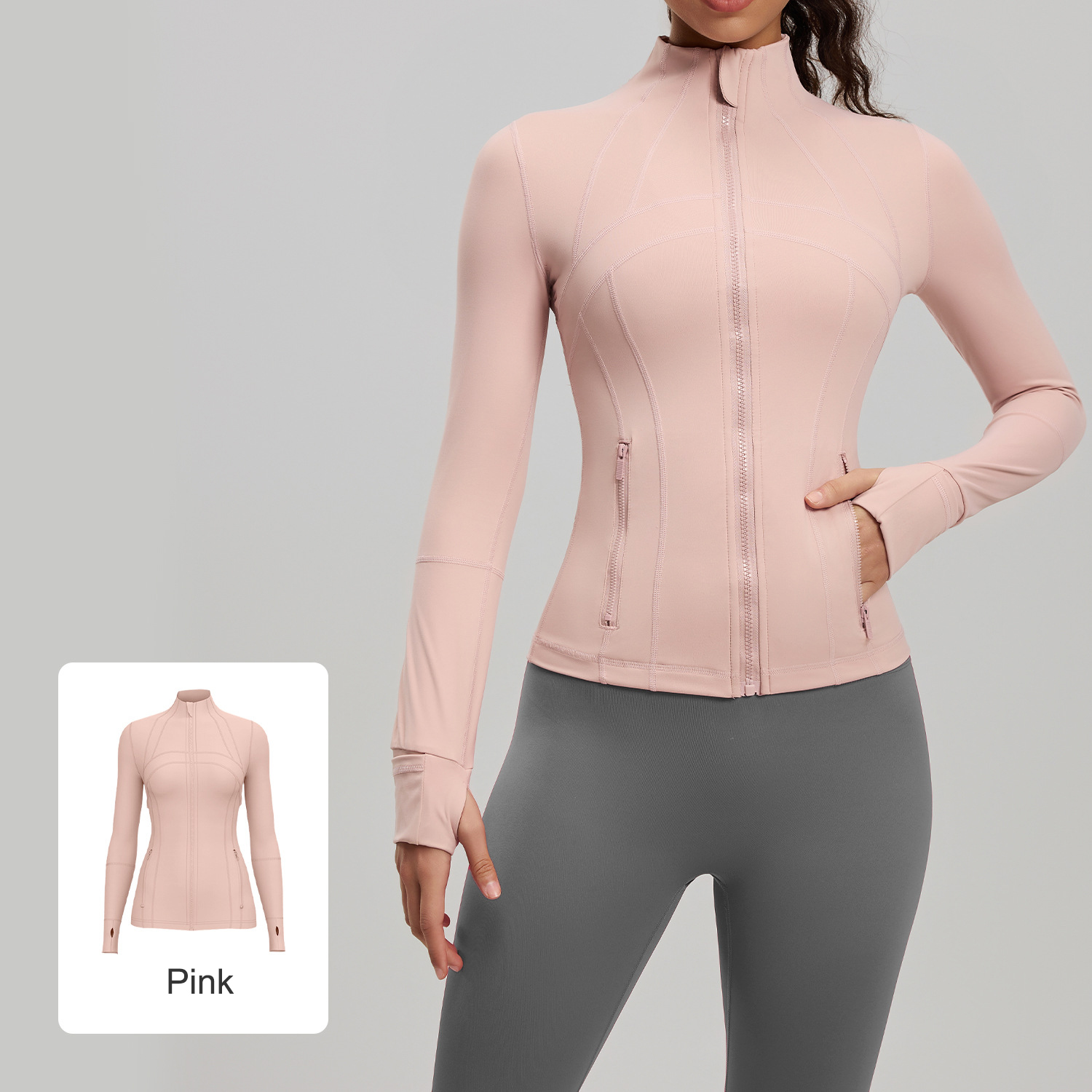 Full Zip-up Stand Breathable Women's Yoga Jacket 3 Colors YFJYJW008