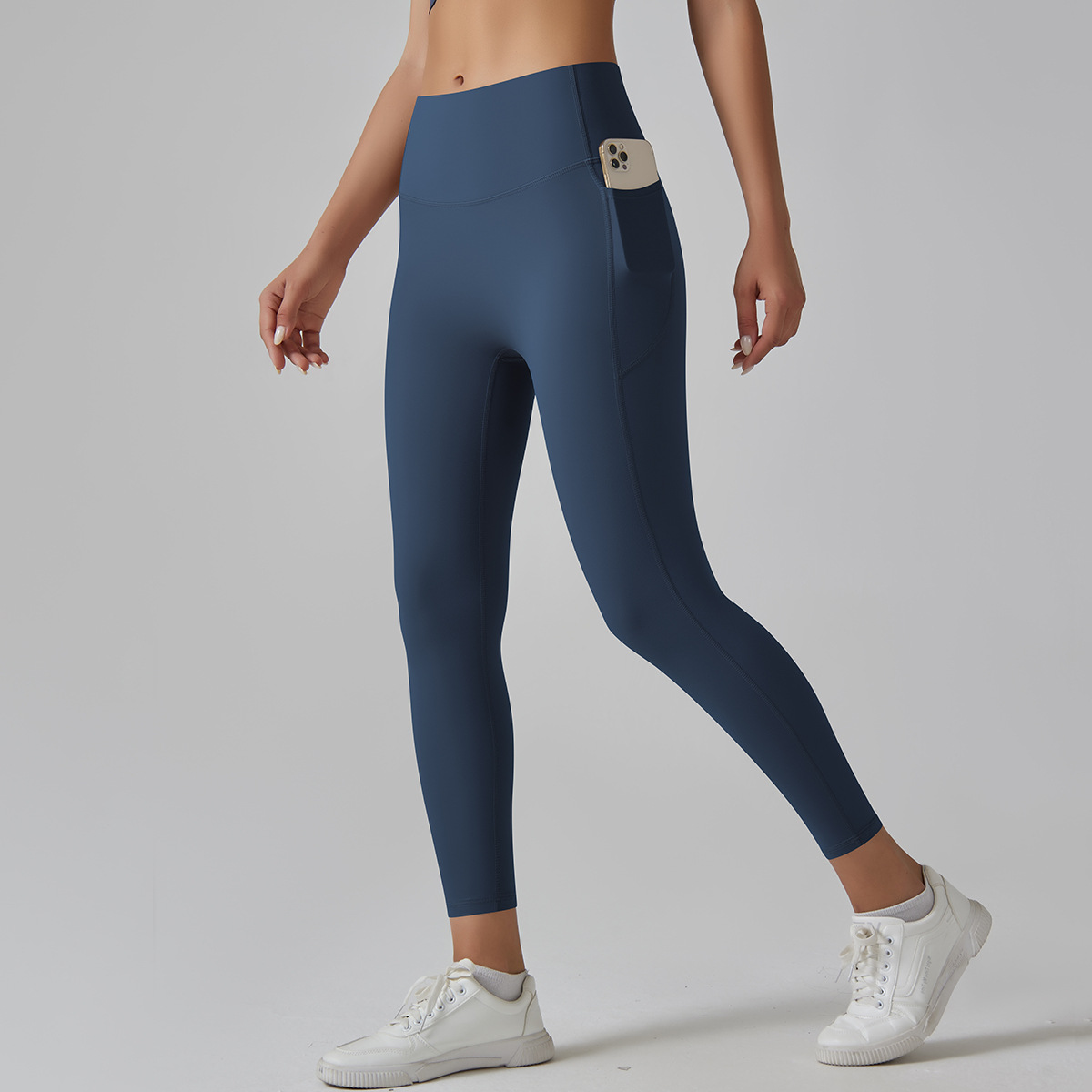 Medium Support Gym Leggings 10 Colors, High Rise Anti Roll Seamless Crotch Side Pocket Slim Fit Athletic Training Pants, YFYS6647