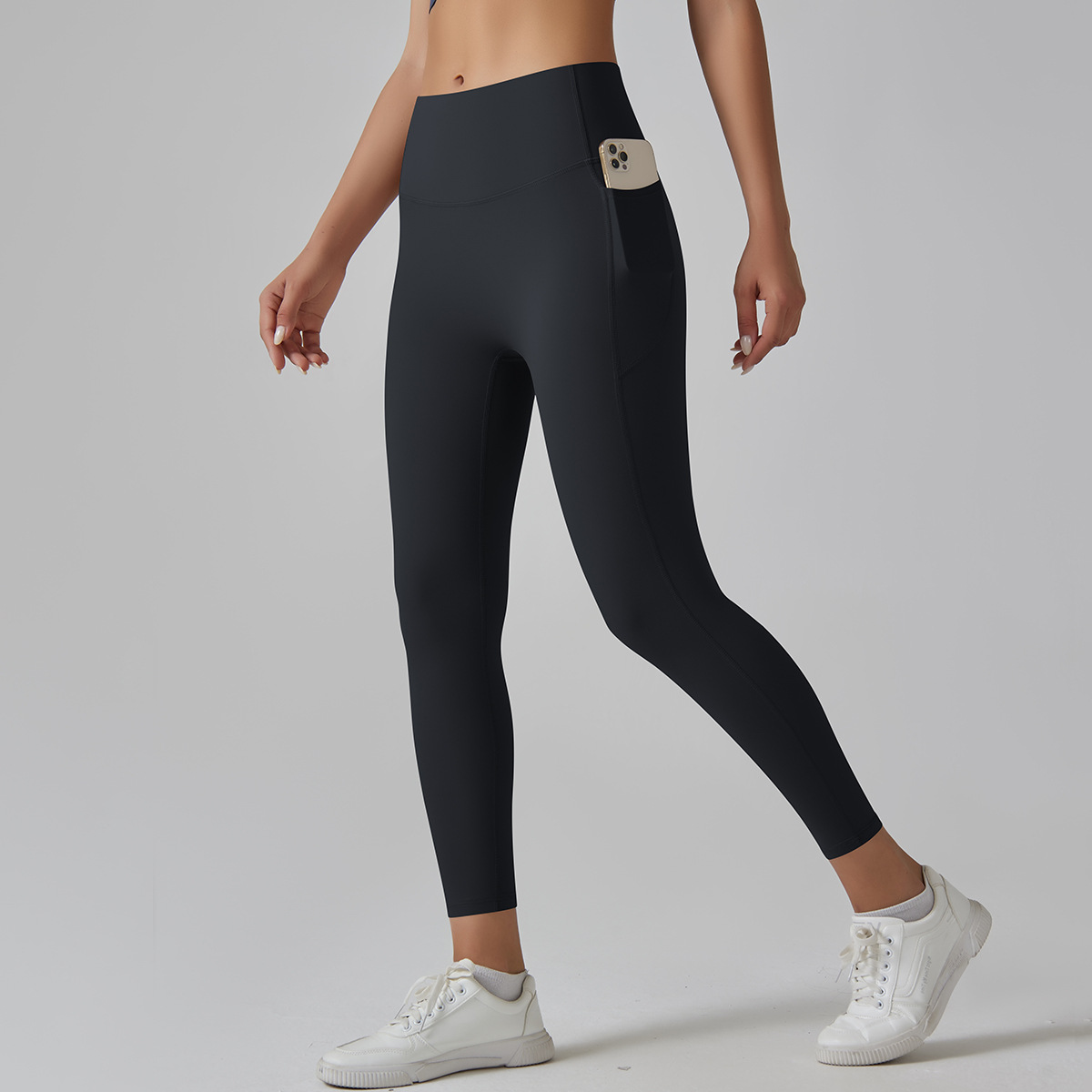 Medium Support Gym Leggings 10 Colors, High Rise Anti Roll Seamless Crotch Side Pocket Slim Fit Athletic Training Pants, YFYS6647