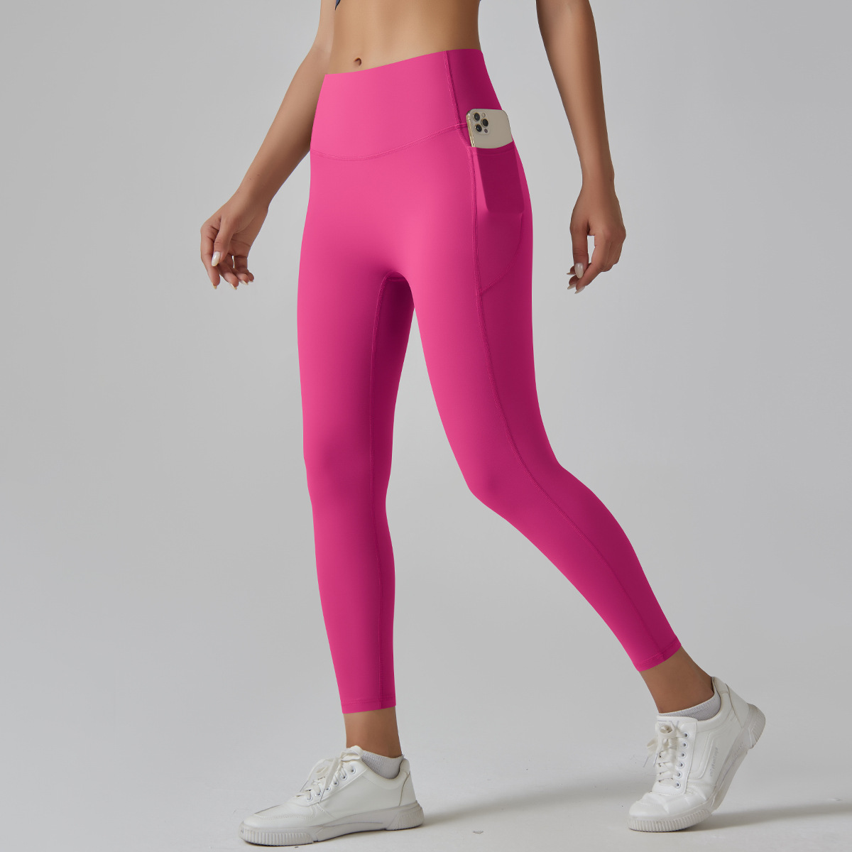 Medium Support Gym Leggings 10 Colors, High Rise Anti Roll Seamless Crotch Side Pocket Slim Fit Athletic Training Pants, YFYS6647