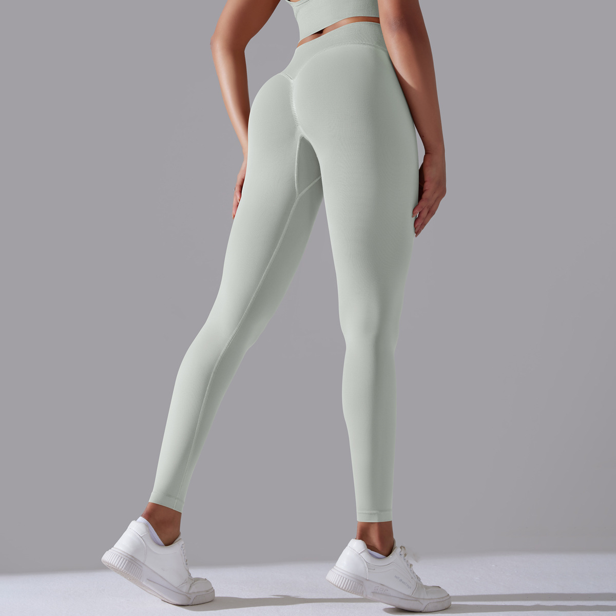 Naked Soft High Elastic Seamless Knit Fitness Leggings 11 Colors, High Waist Peach Hip Lifting Integrated Slim Training Sports Pants, YFYS6632