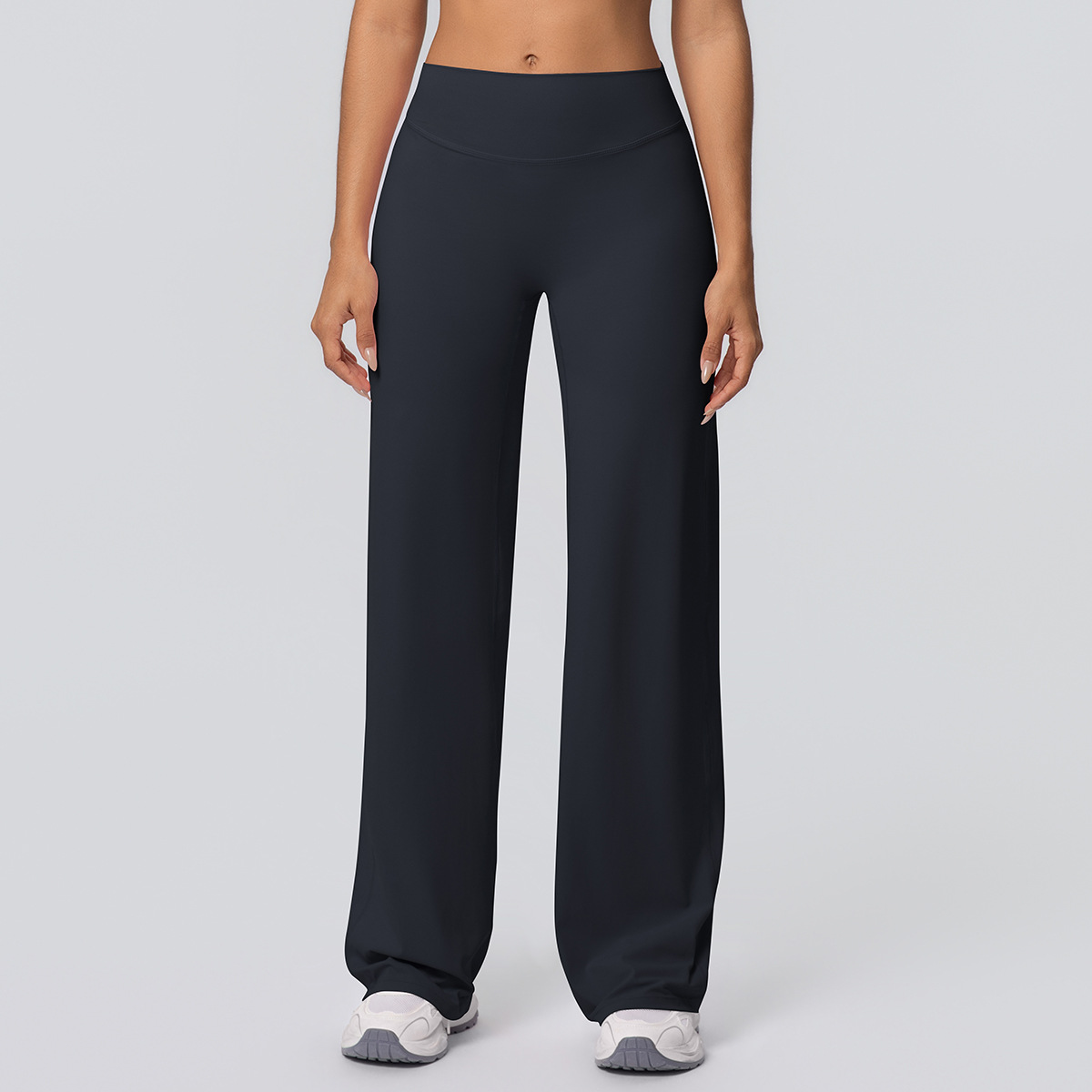 Women High Waist Double Sided Brushed Loose Wide Leg Full Length Yoga Pants 12 Colors, 80% Nylon 20% Spandex Breathable Slim Running Fitness Bell Bottom Pants, YFYS7126