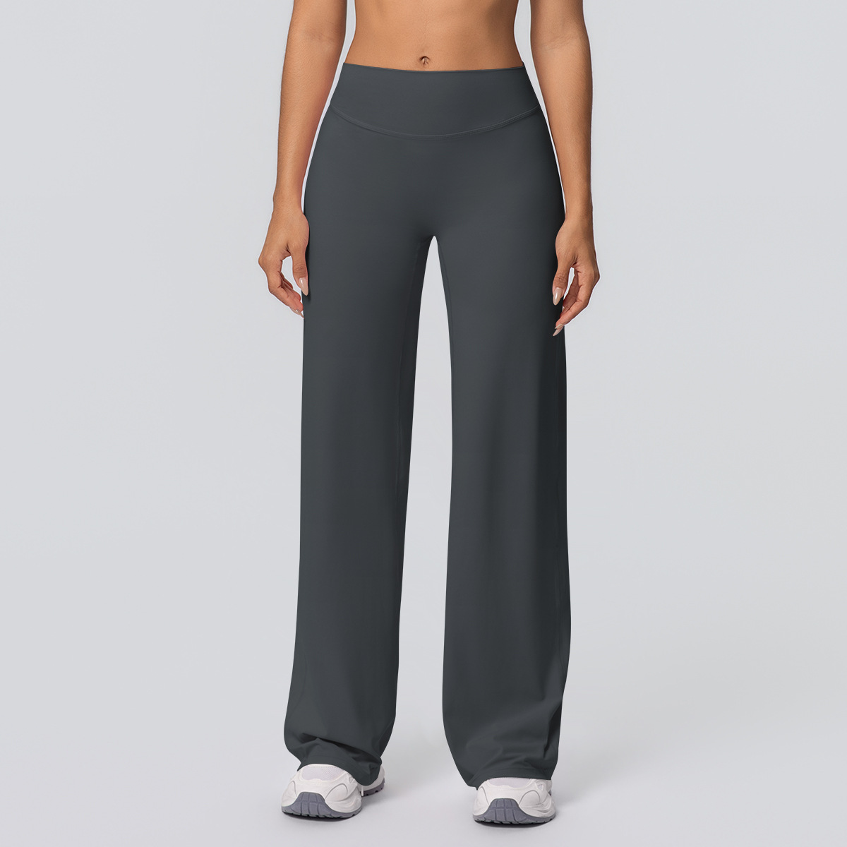 Women High Waist Double Sided Brushed Loose Wide Leg Full Length Yoga Pants 12 Colors, 80% Nylon 20% Spandex Breathable Slim Running Fitness Bell Bottom Pants, YFYS7126