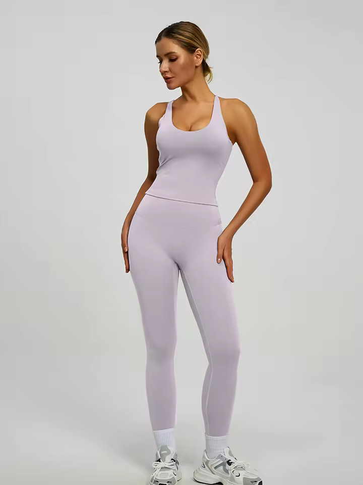 Popular Bra and Pants Nylon High Quality Women Two Piece Cross Back Sports Oem Yoga Set Yoga Sports Pants